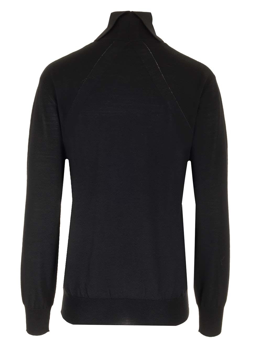 Shop Jil Sander Wool Jersey Turtleneck In Black