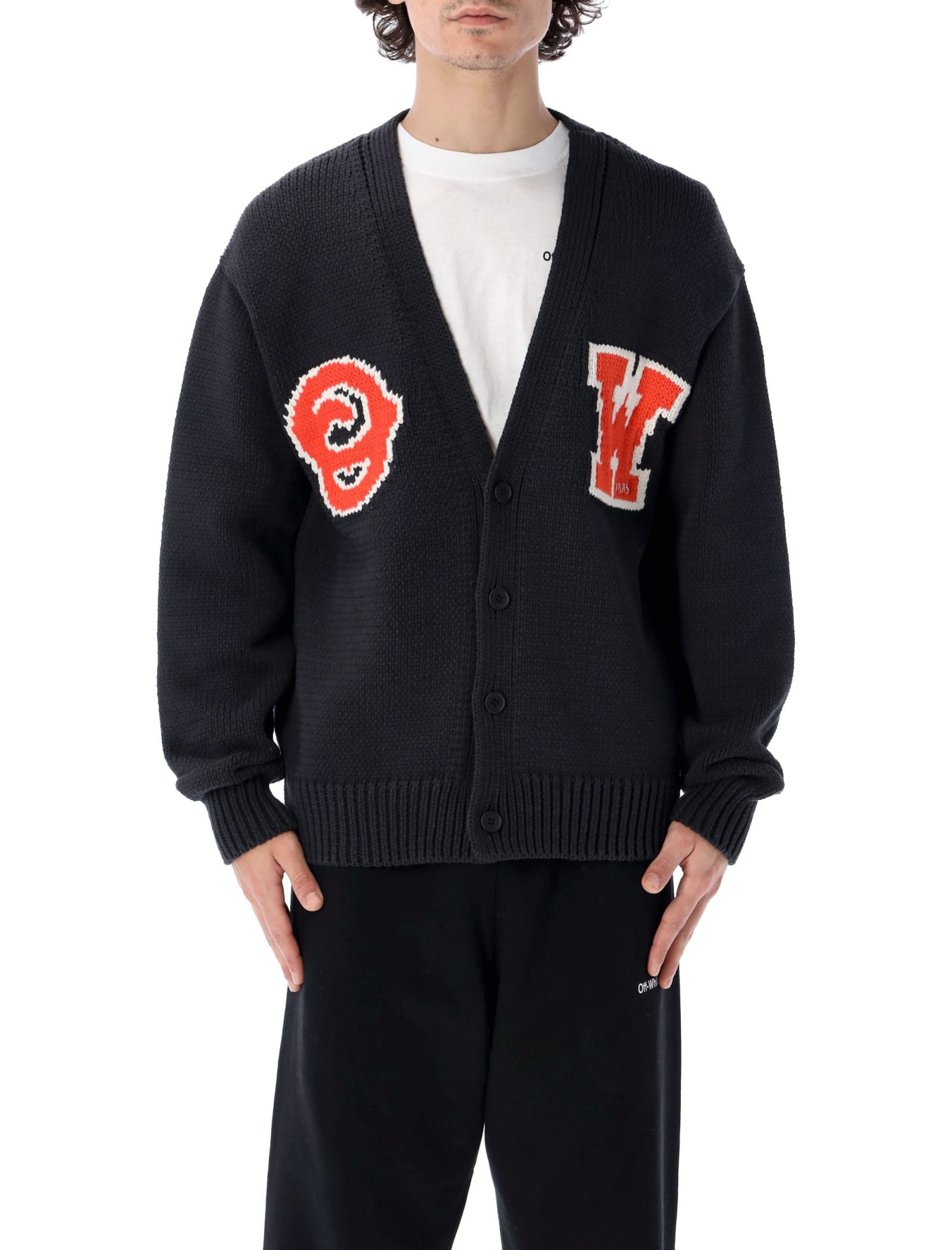 Off-White Off White Ow Patch Knit Cardigan