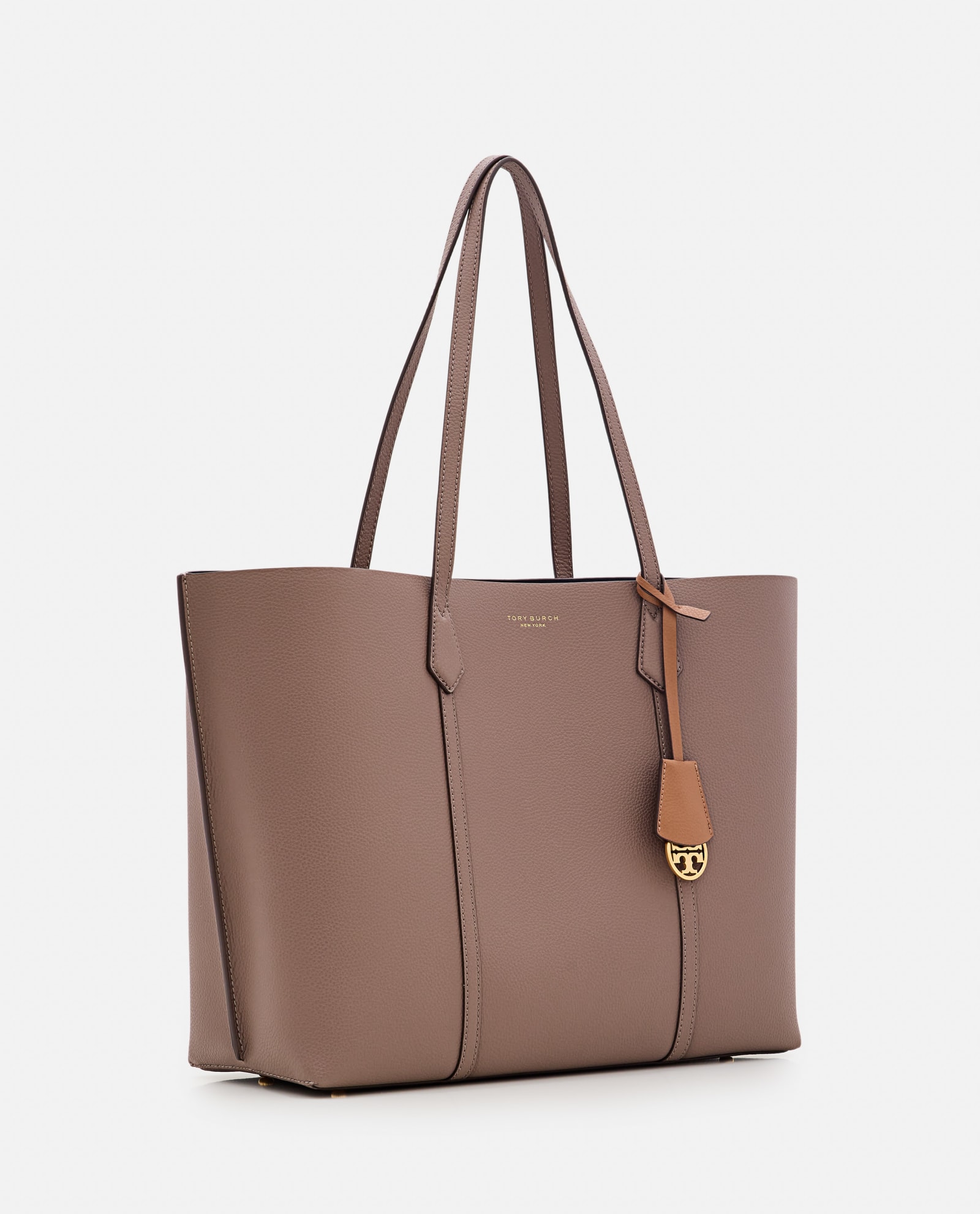 Shop Tory Burch Perry Triple-compartment Tote Bag In Beige