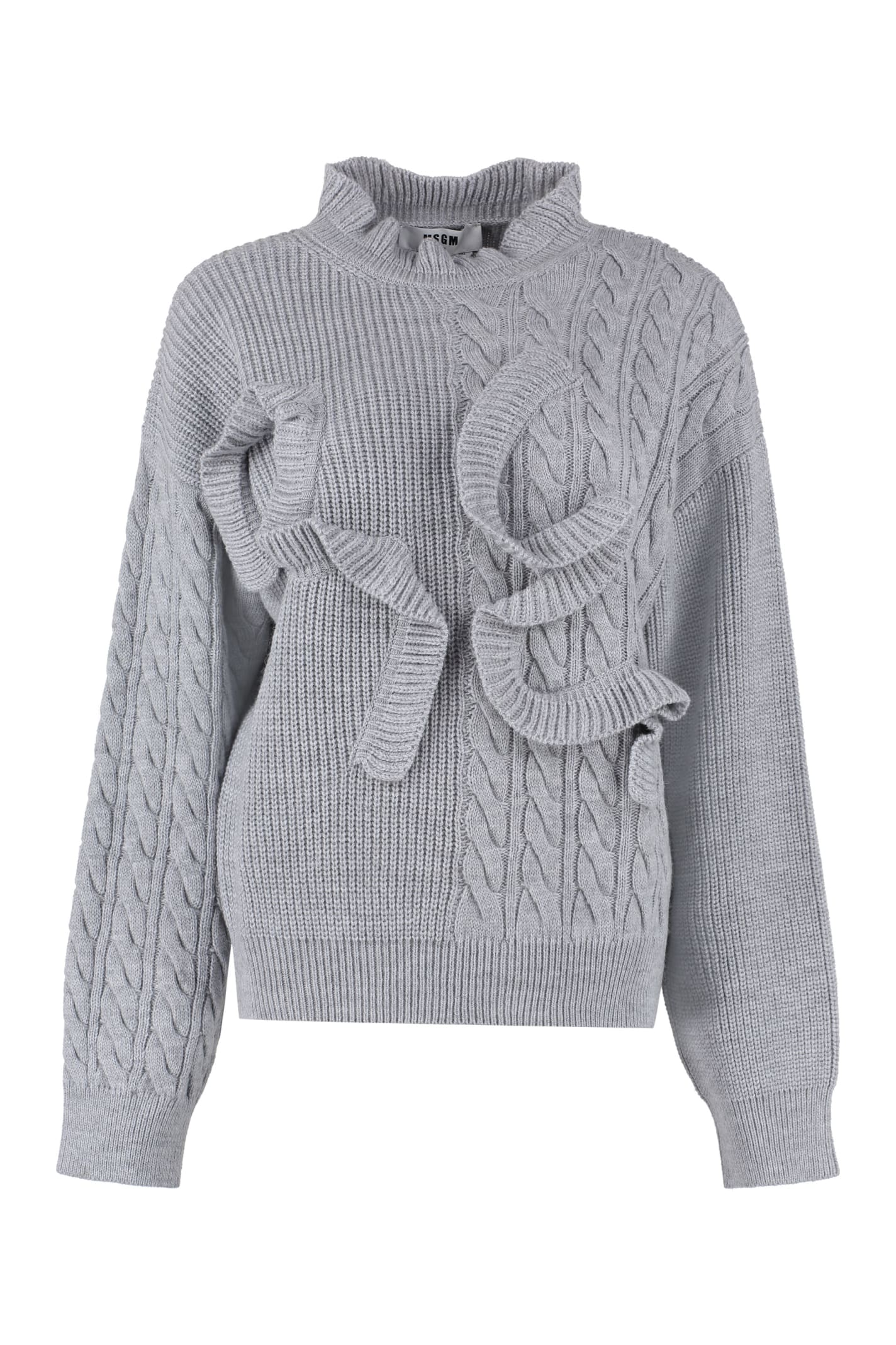 MSGM Frilled Wool-blend Sweater
