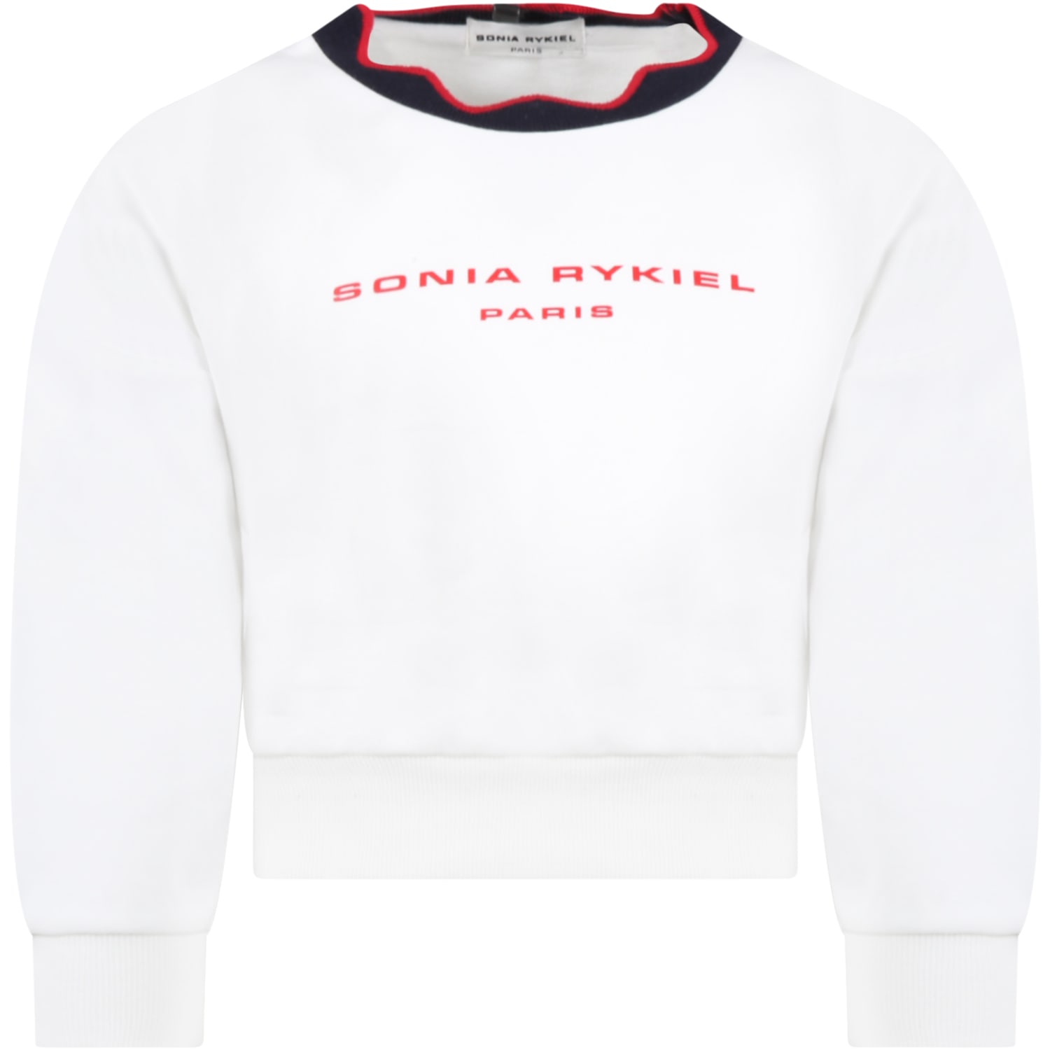 Sonia Rykiel White Sweatshirt For Girl With Logo