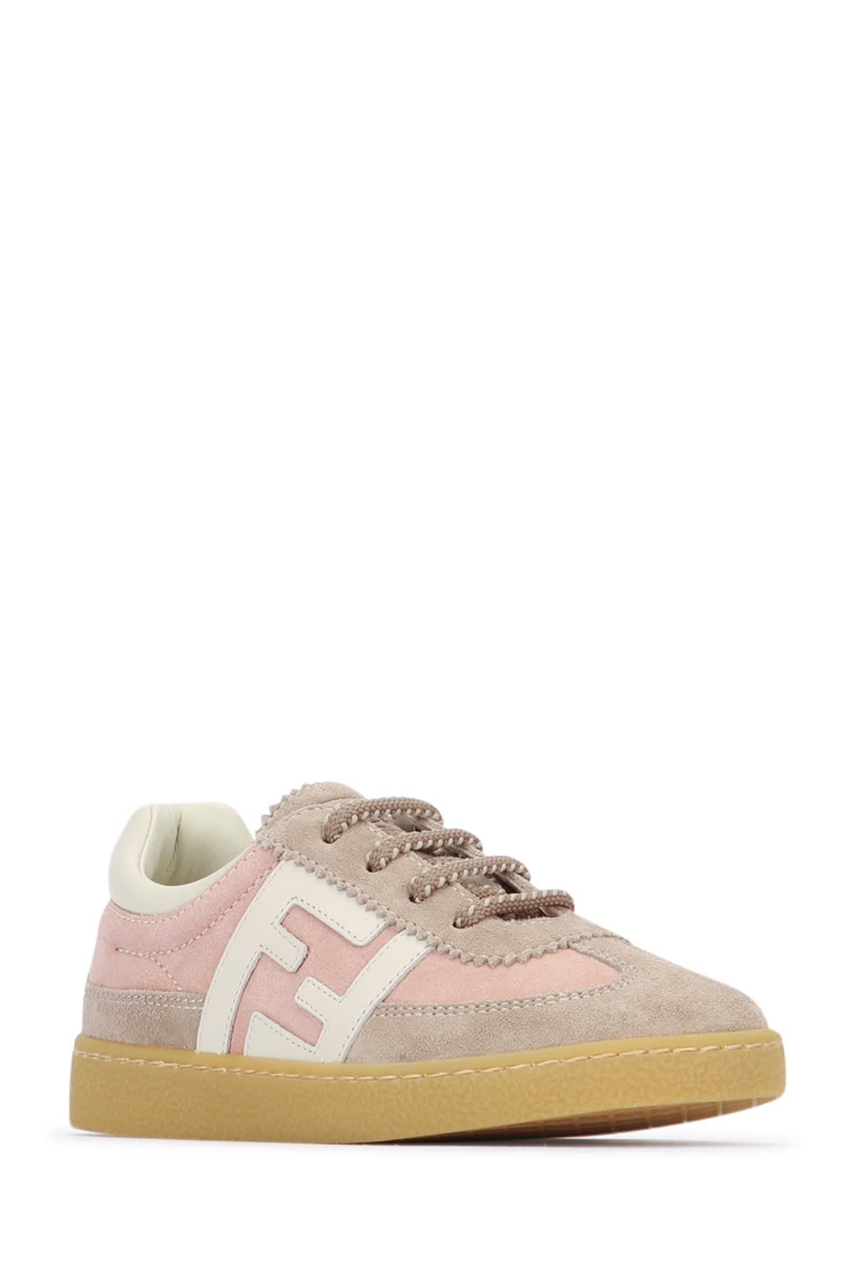 Fendi Suede Leather Trainers In Multi