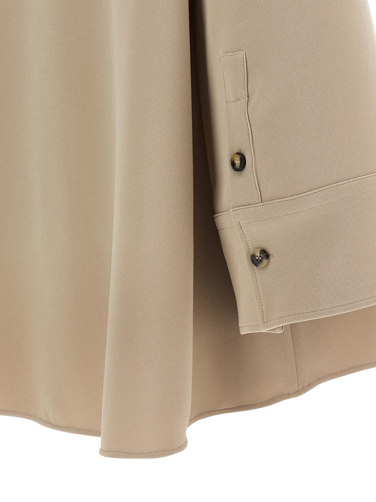 Alberto Biani Three Quarter Sleeve Relaxed Fit Shirt In Nude