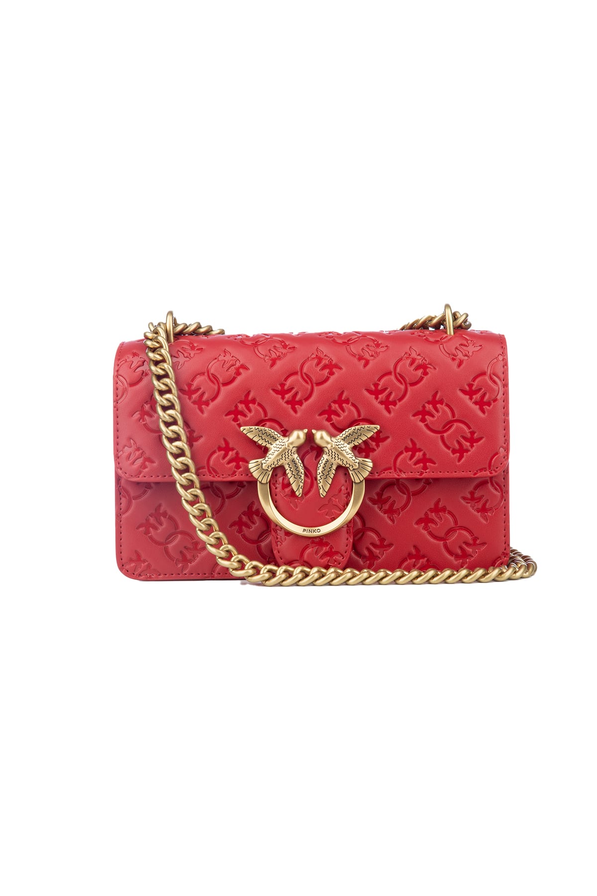 Shop Pinko Borse A Tracolla In Rosso-antique Gold