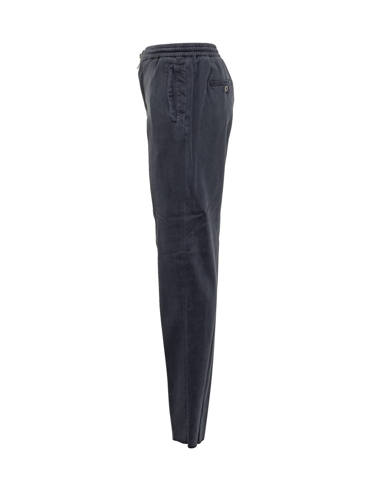 Shop Kiton Trousers In Blue Navy
