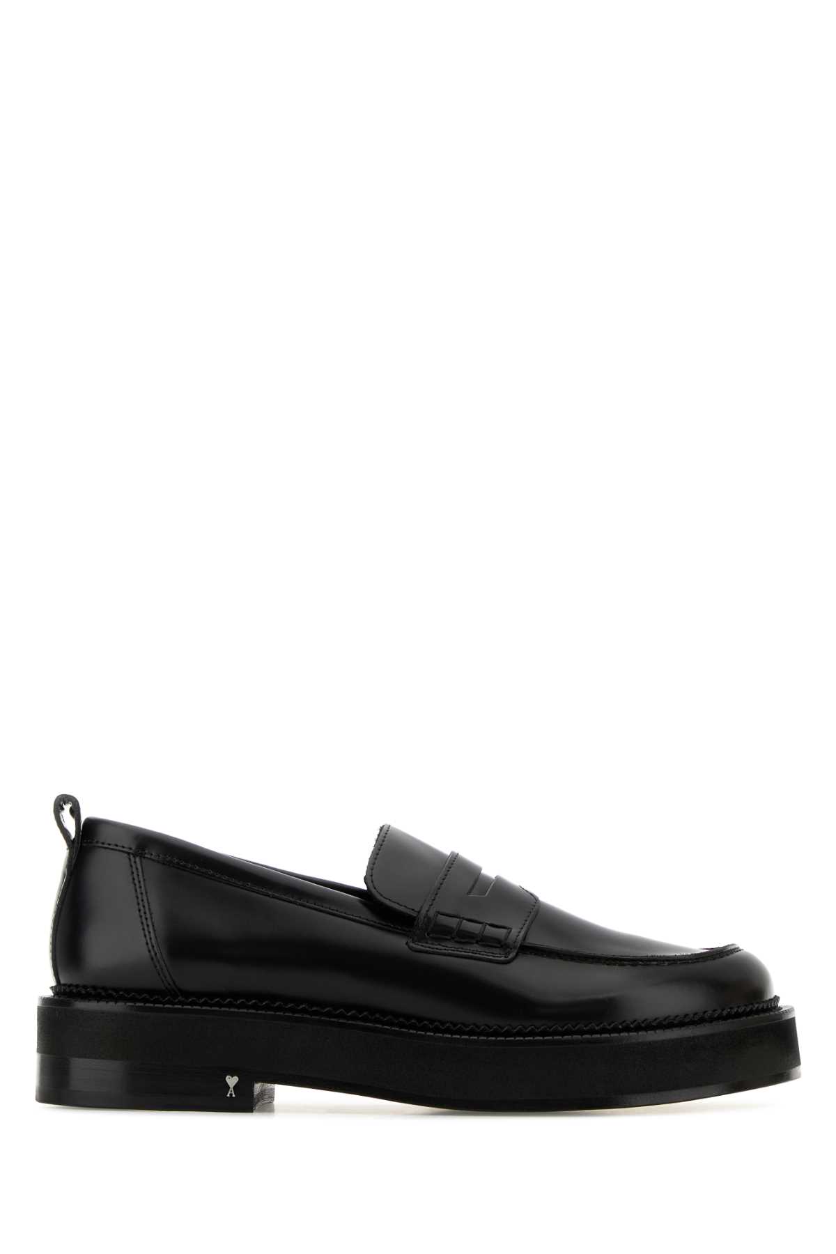 Ami Alexandre Mattiussi Black Leather Loafers