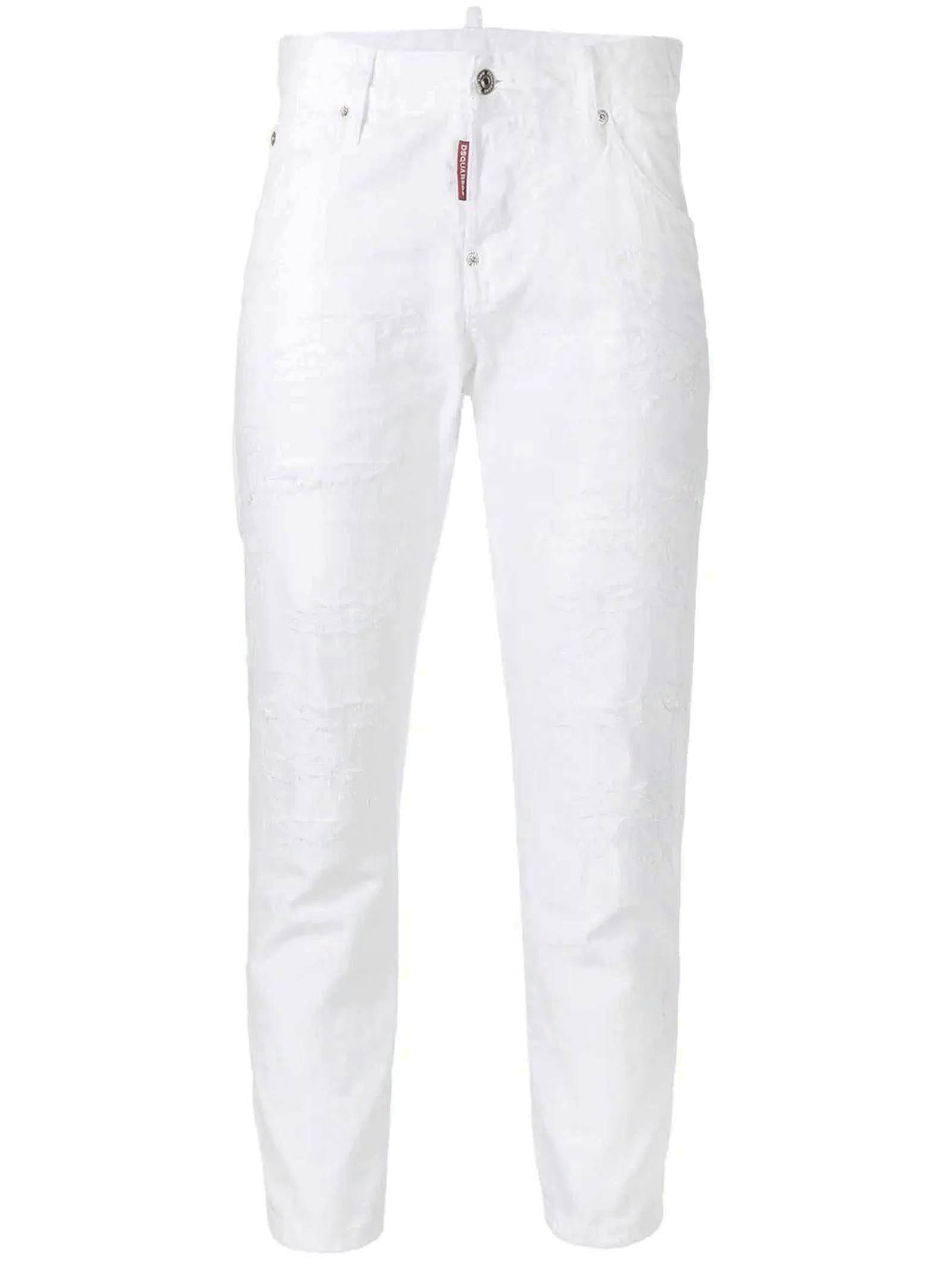 Dsquared2 White Cotton Cool Girl Jeans