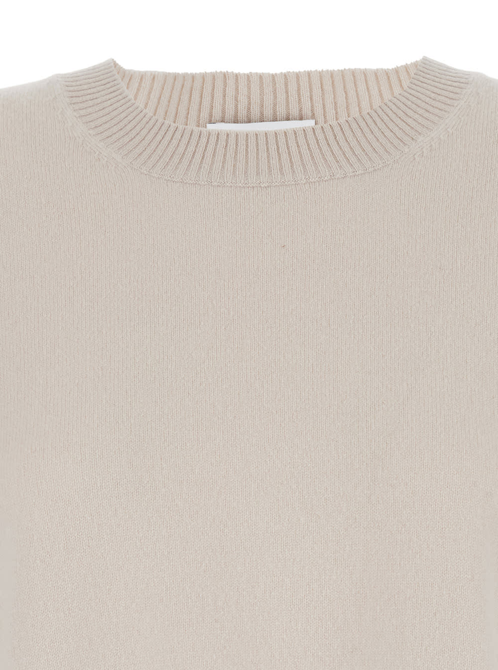 Shop Allude Beige Crewneck Sweater In Cashmere Woman