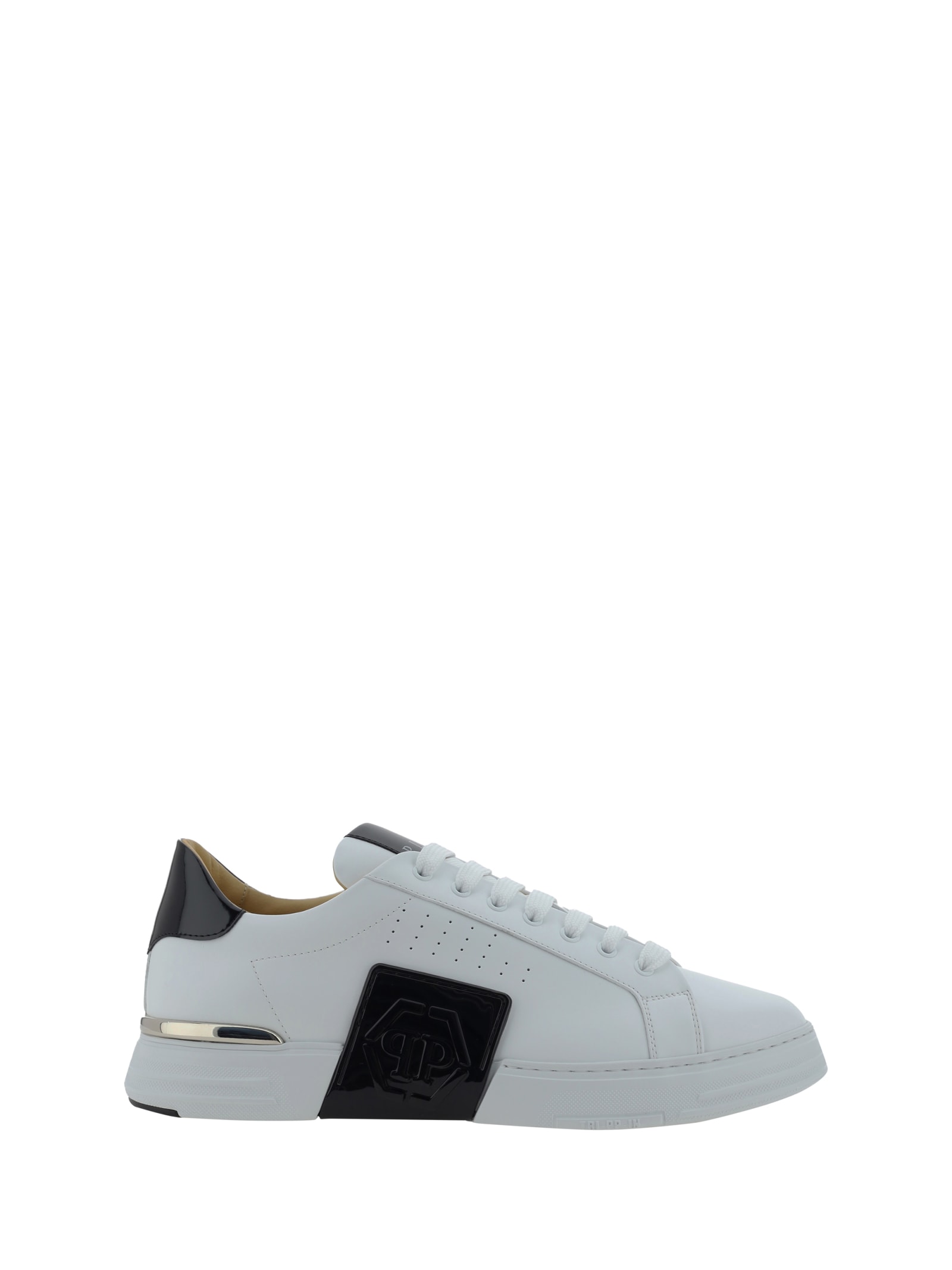 Shop Philipp Plein Lo Top Sneakers In White