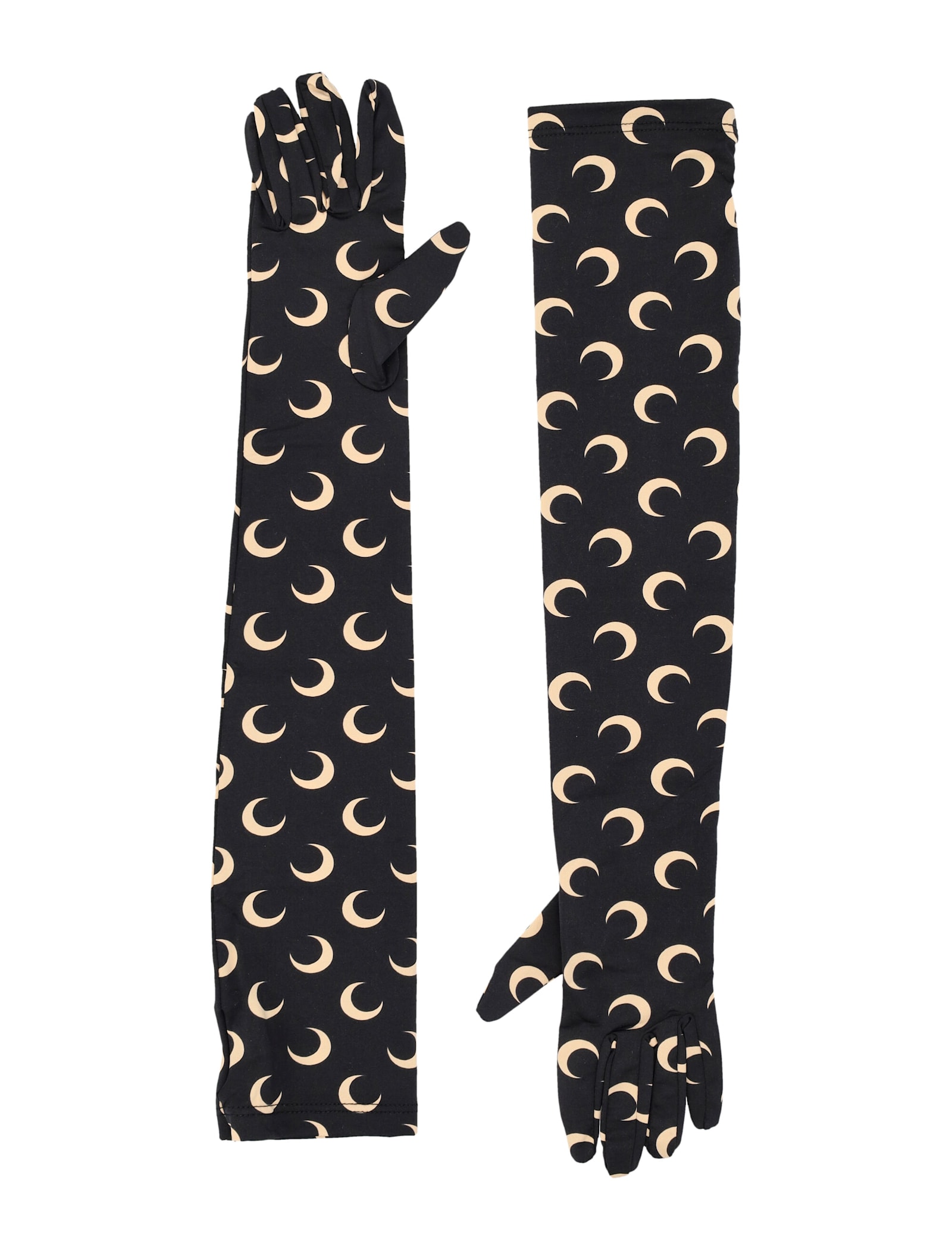 Shop Marine Serre Allover Moon Gloves In Black Tan