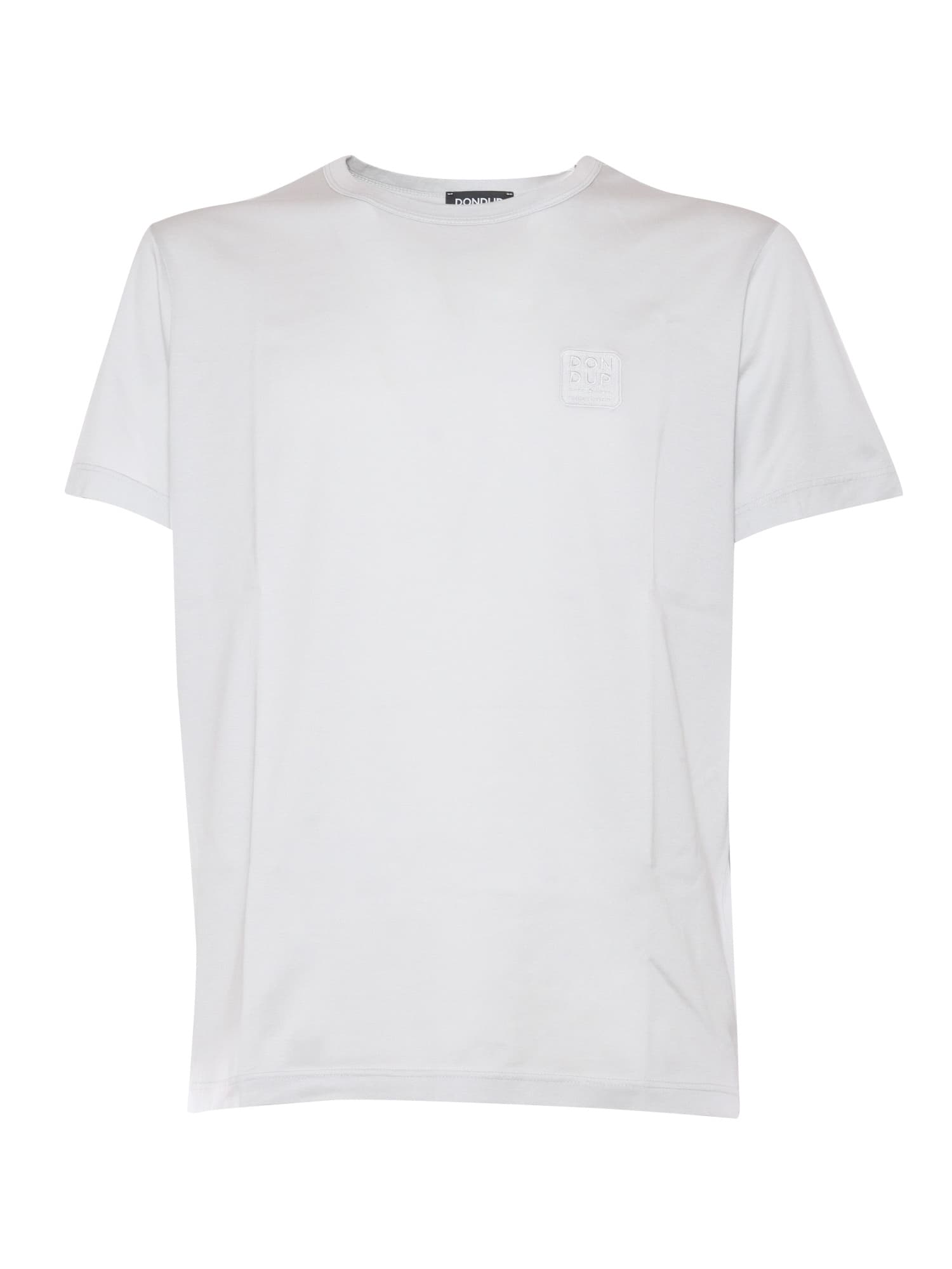 White T-shirt With Logo Plate