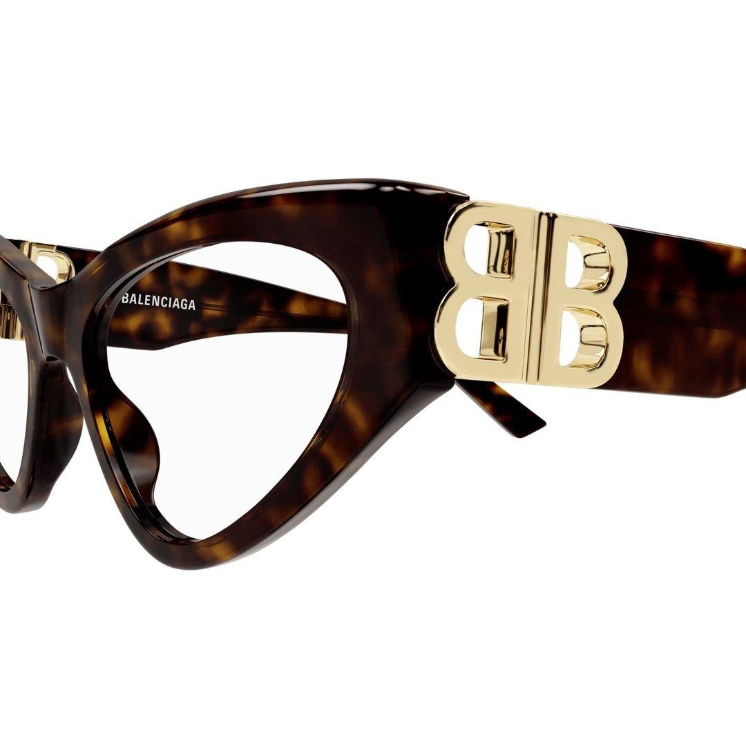 Balenciaga Cat-eye Frame Glasses In 002 Havana Havana Transpa