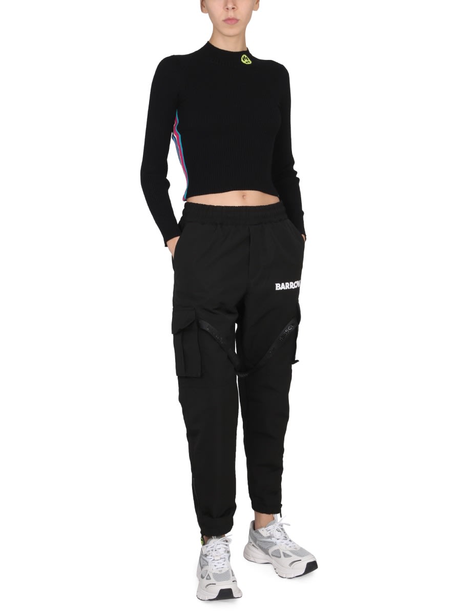 Barrow Logo Cropped Top Striped Bands In Multicolour