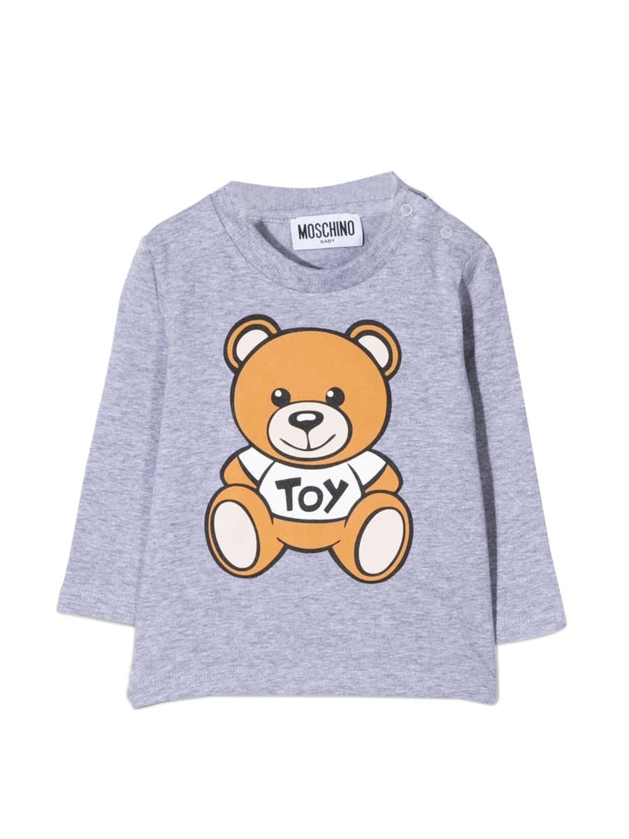 Moschino T-shirt Teddy Bear In Cotone In Grey