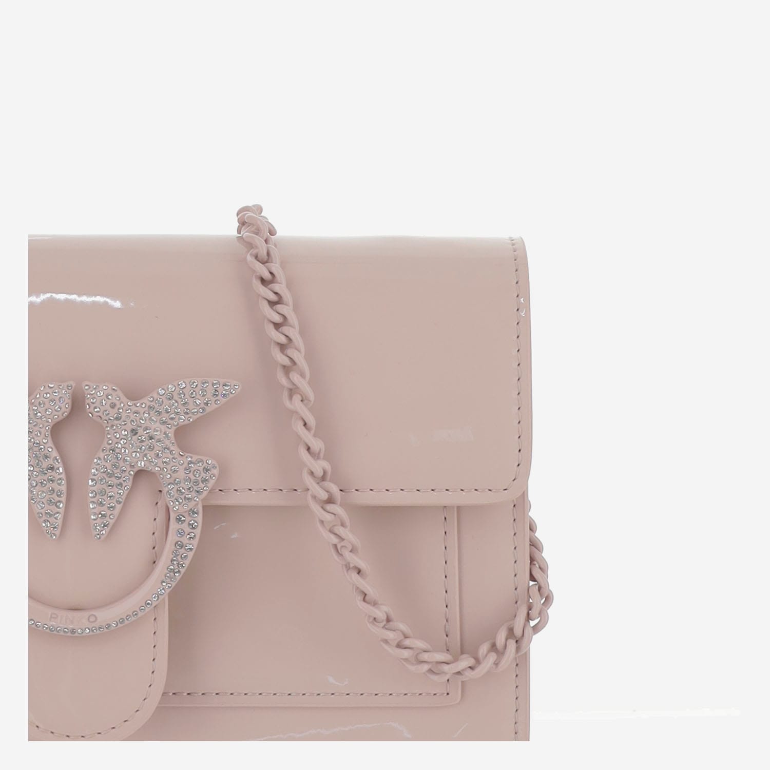 Shop Pinko Love Bag Mirrored Wallet In Pink