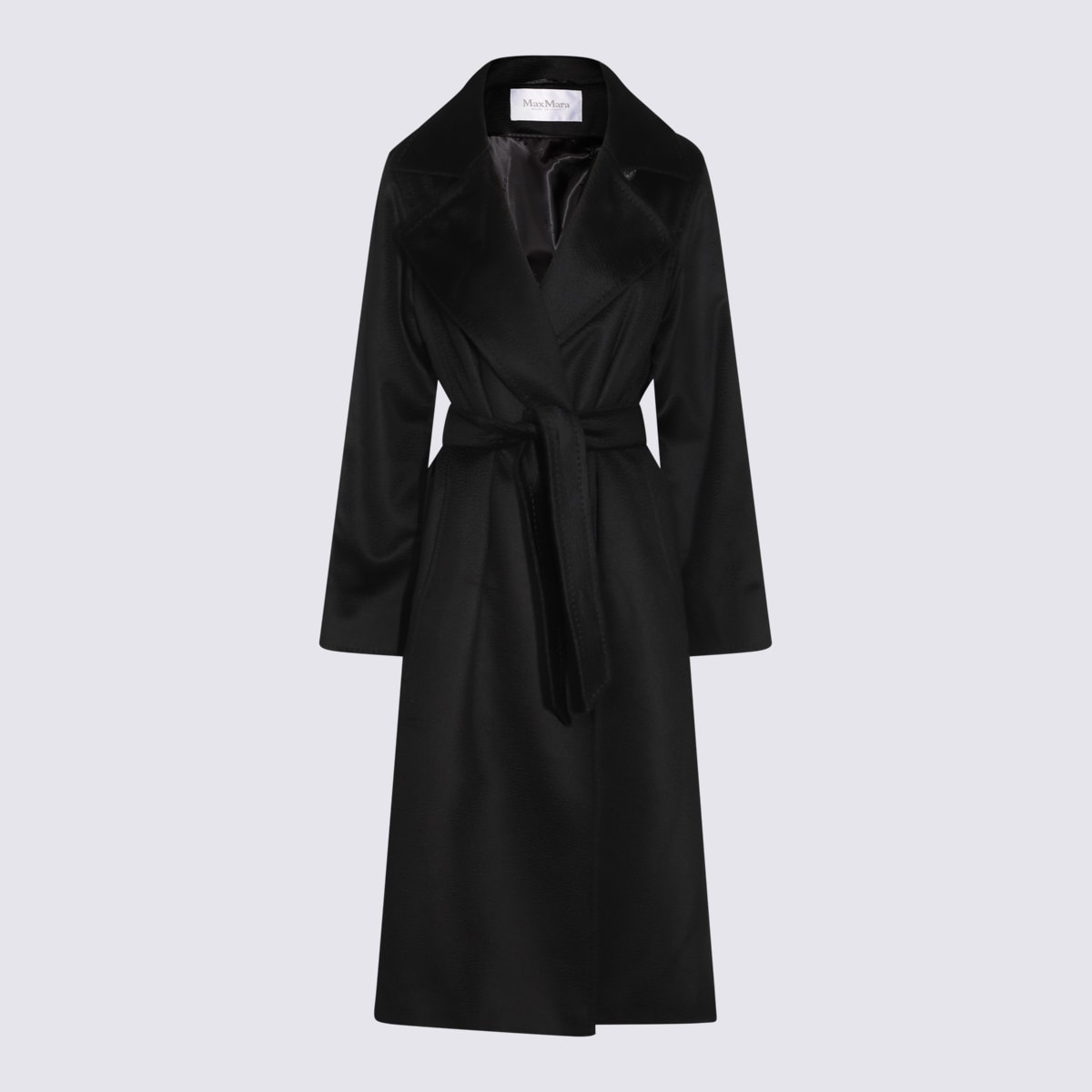 Max Mara Manuela Icon Belted Wool Coat In Black
