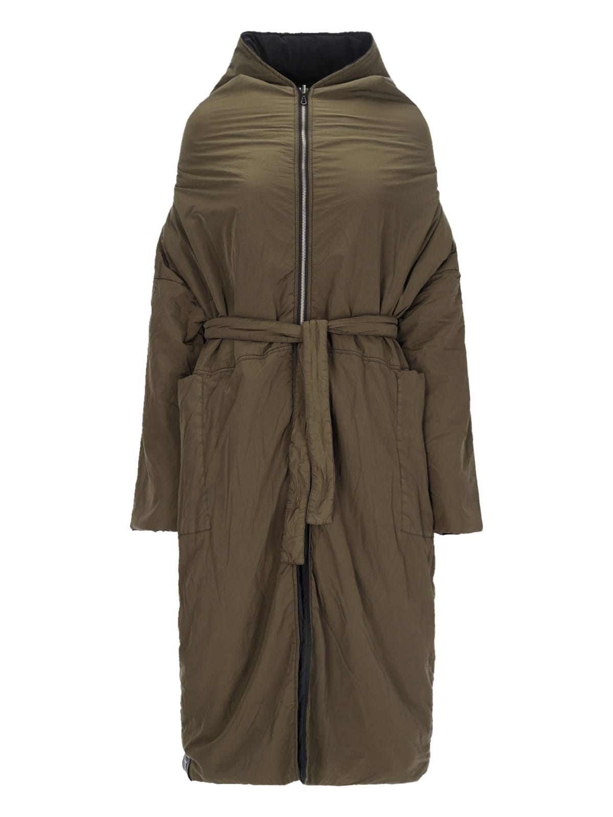 Shop Kimonorain Maxi Hooded Down Jacket In Green