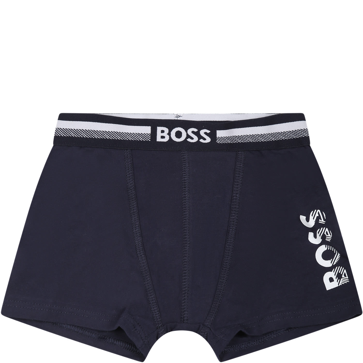 Shop Hugo Boss Blue Set For Boy With Logo