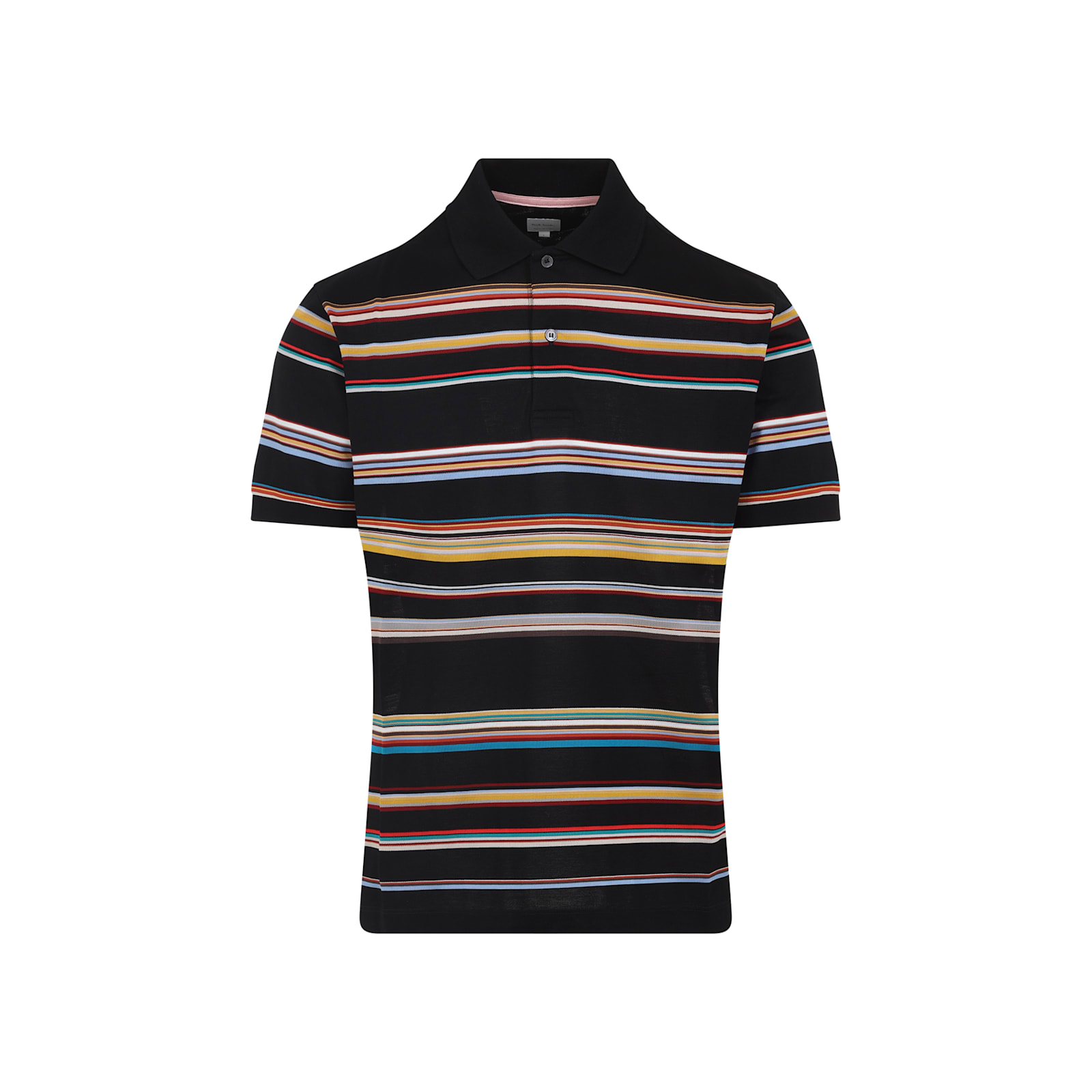 Paul Smith Black 'signature Stripe' Cotton-piqué Polo Shirt In Black