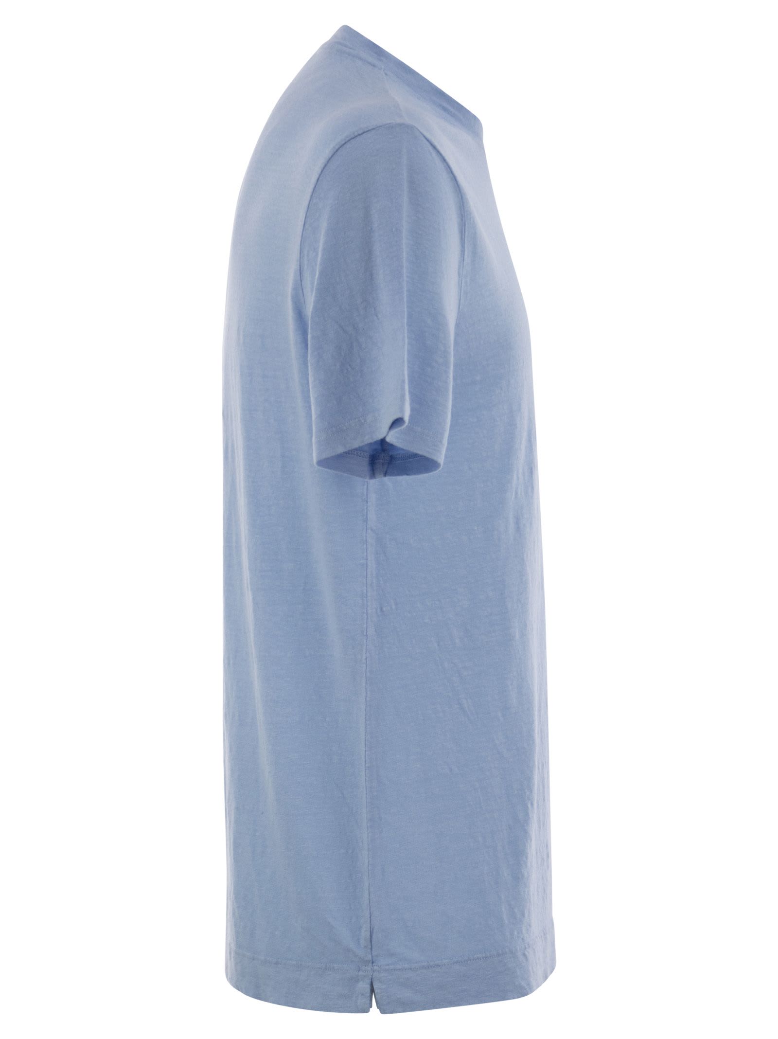 Fedeli Stretch Linen Short-sleeved T-shirt