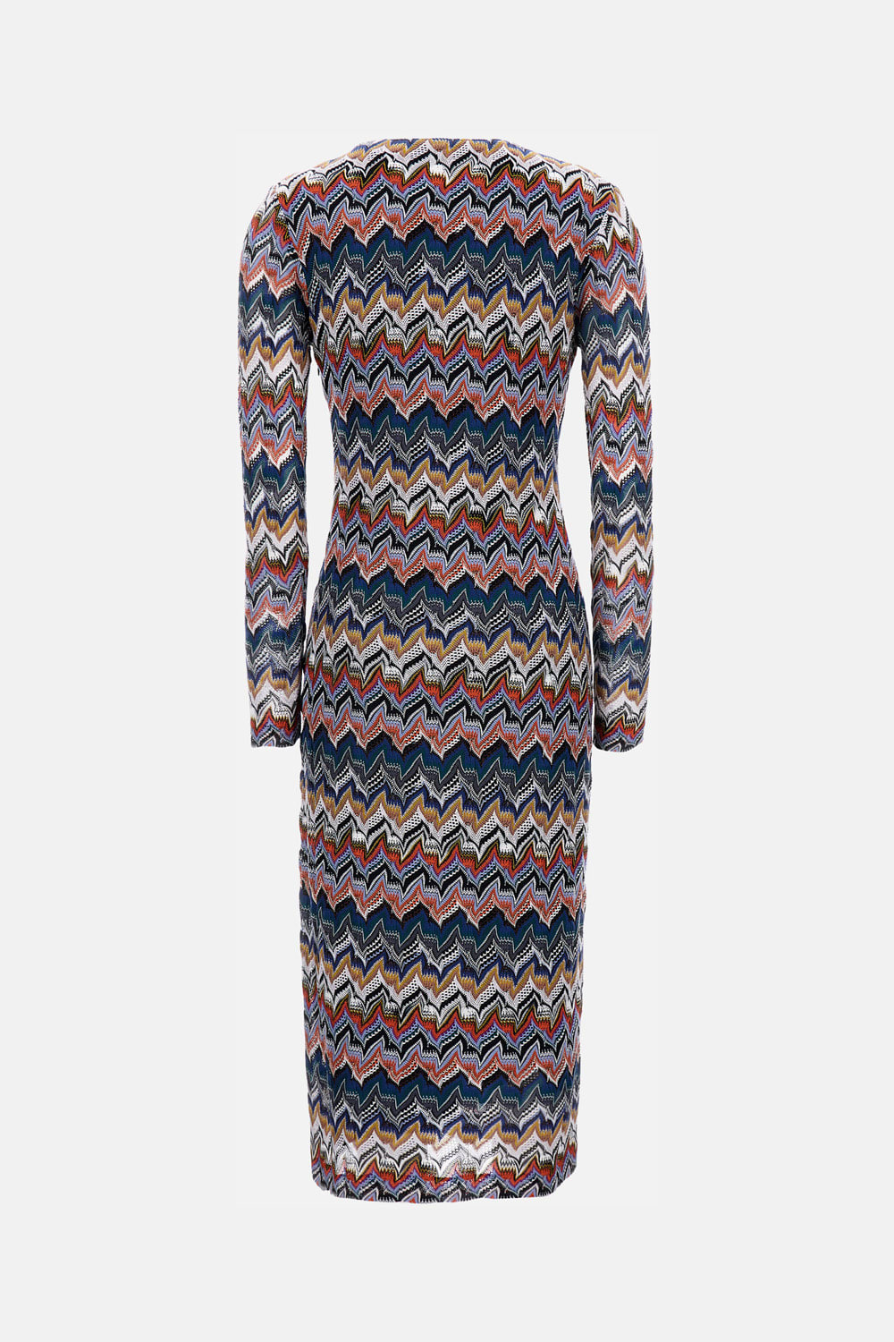 Missoni Zigzag Long Sleeve Midi Sweater Dress In Multi