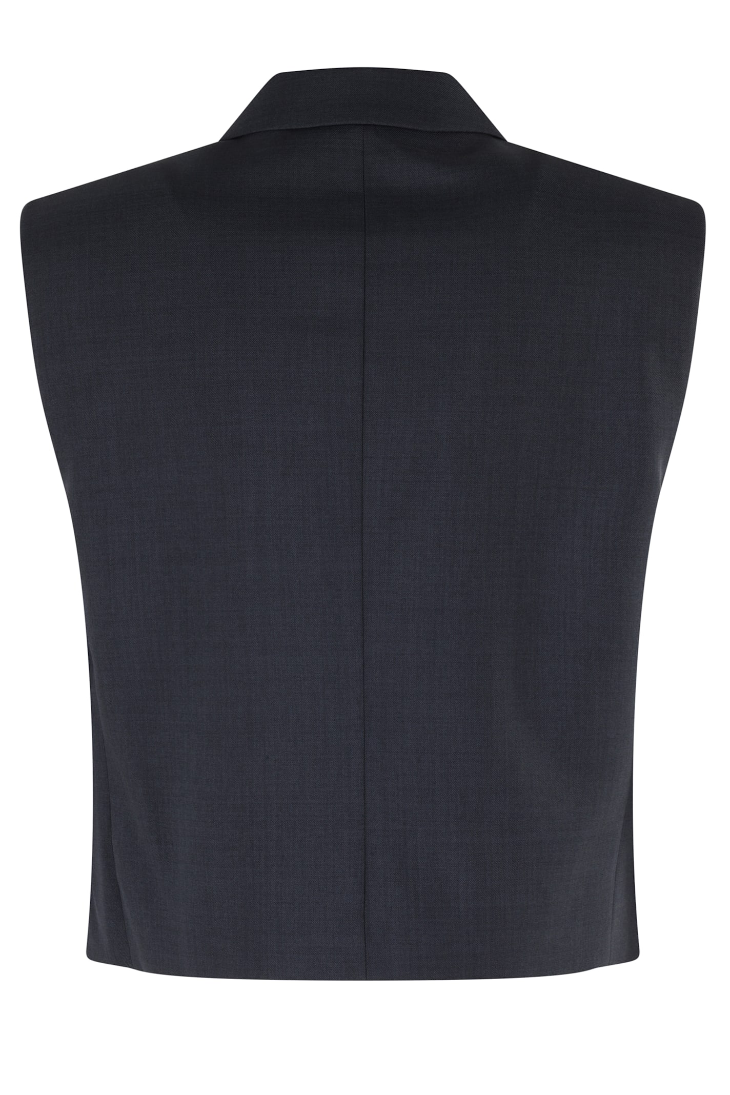 Theory City Twill Peak Double-breasted Vest In Blue