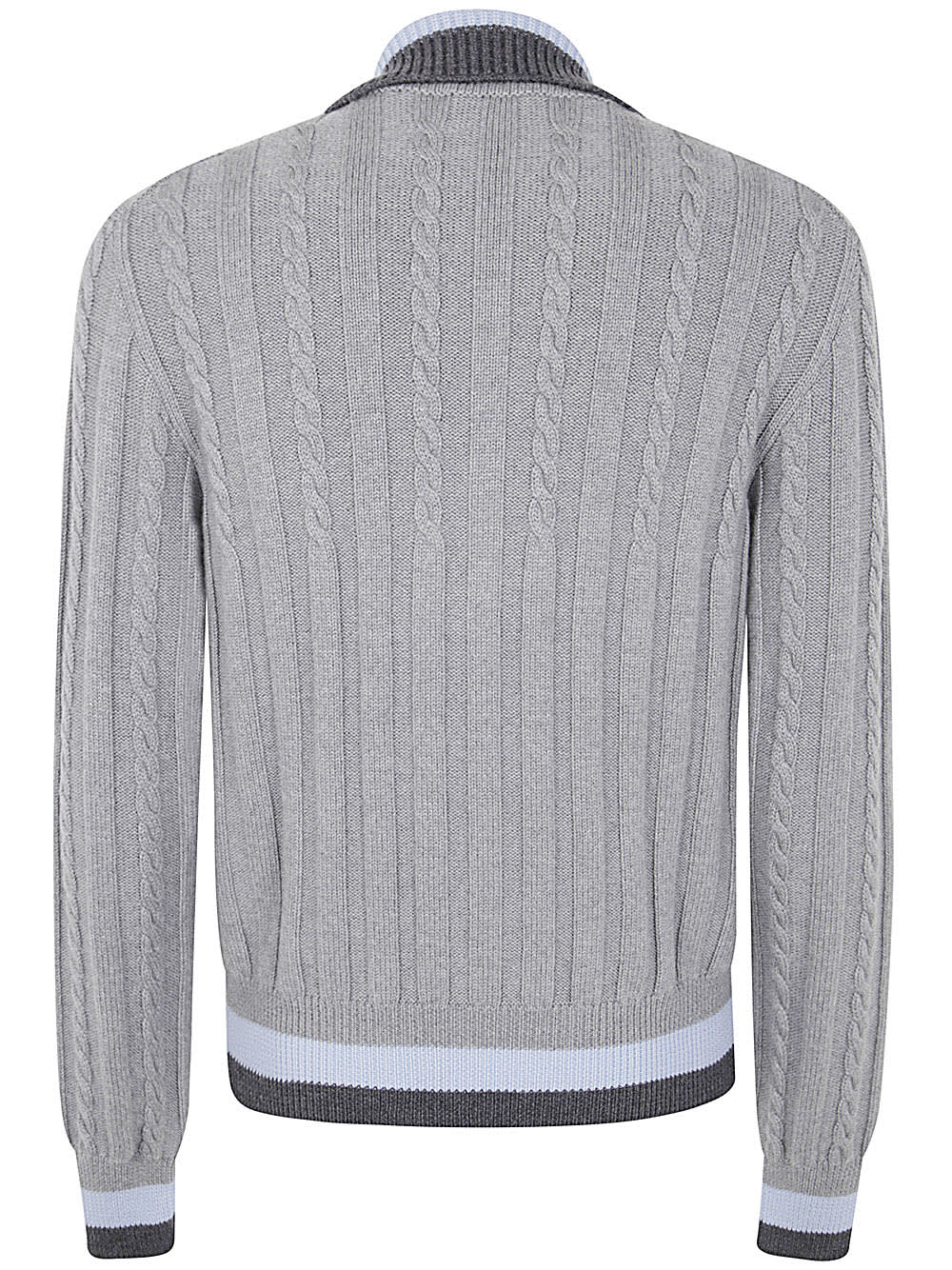 Shop Versace Knit Sweater Vintage Cable In Concrete Melange