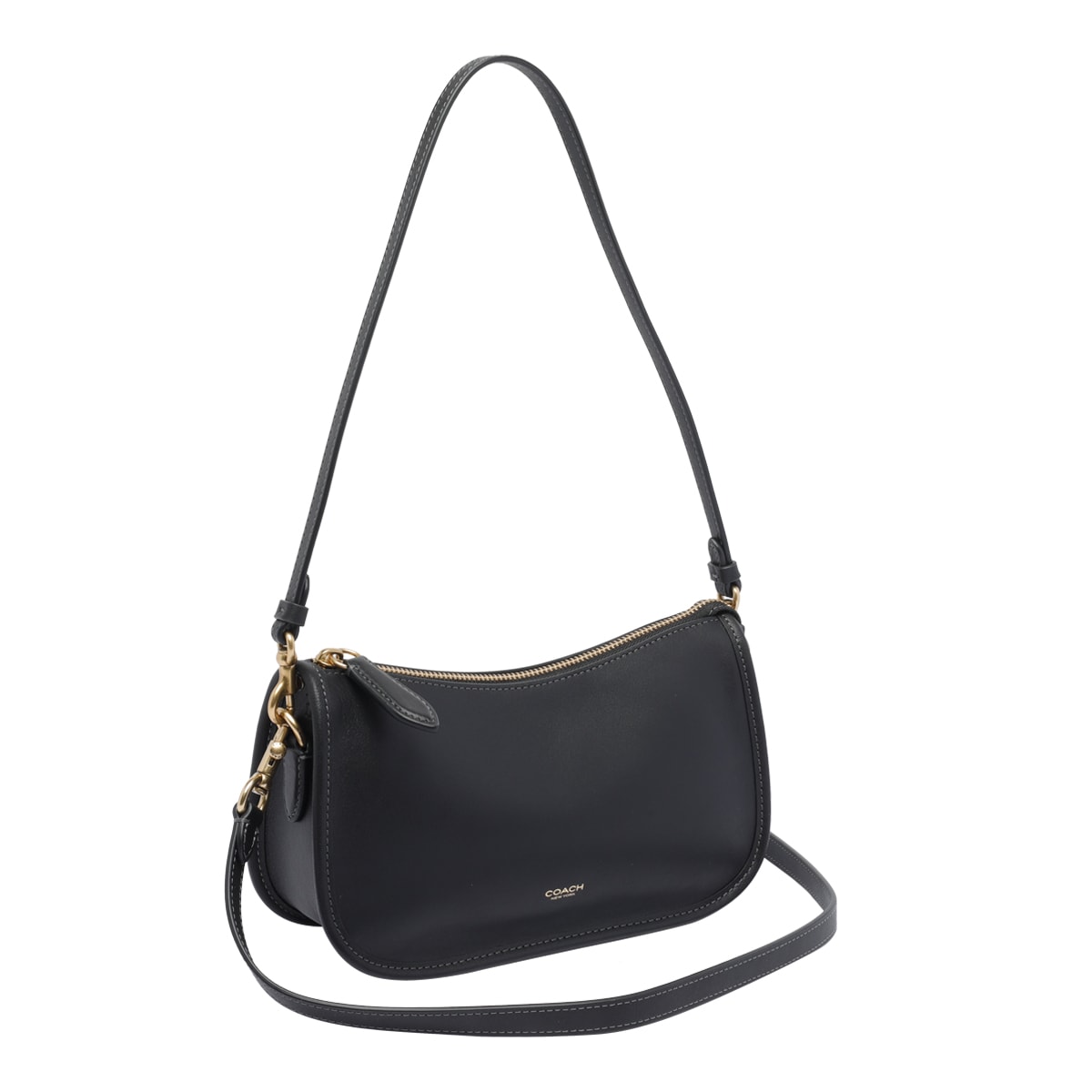Coach Natural Grain Leather Waverly Bag Shoulder Bags Black In Black