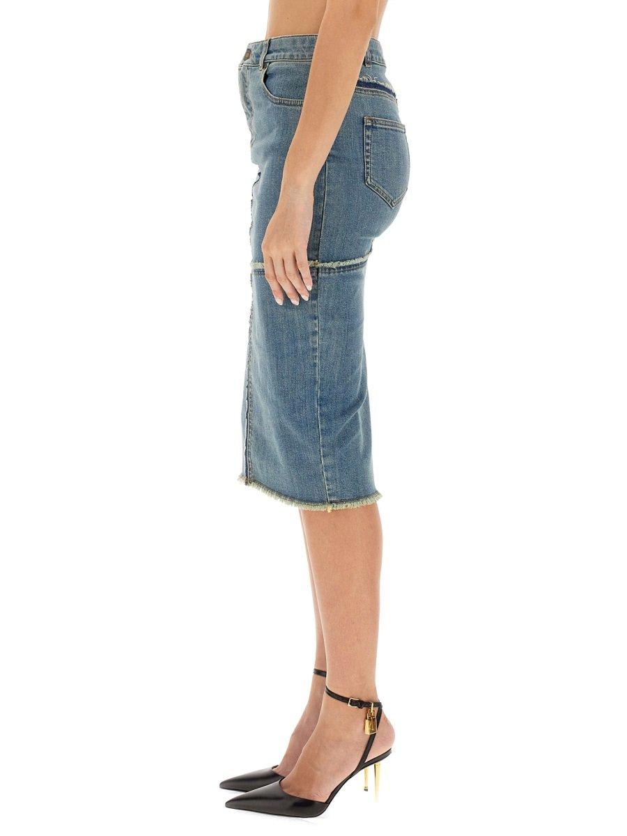 Shop Tom Ford Denim Midi Skirt