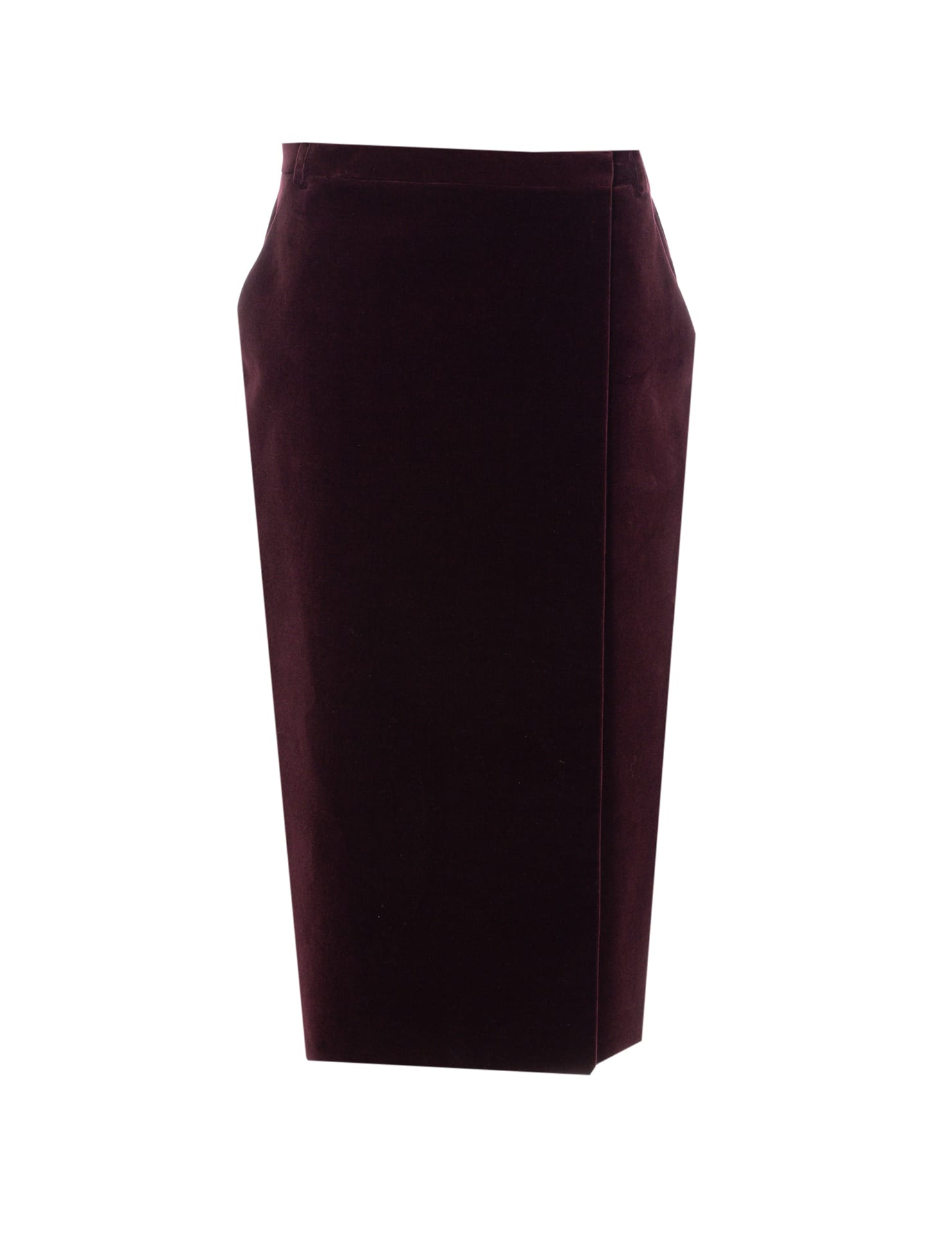 Mini Wrap Cotton Velevt Skirt