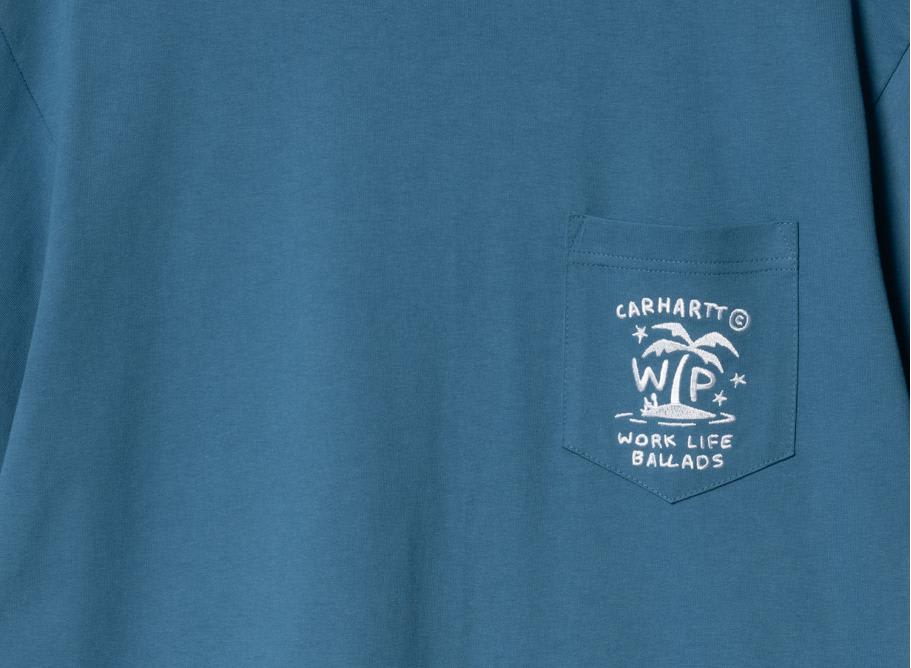 Carhartt S/s Fragments Pocket T-shirt In Plxx Sodalite White