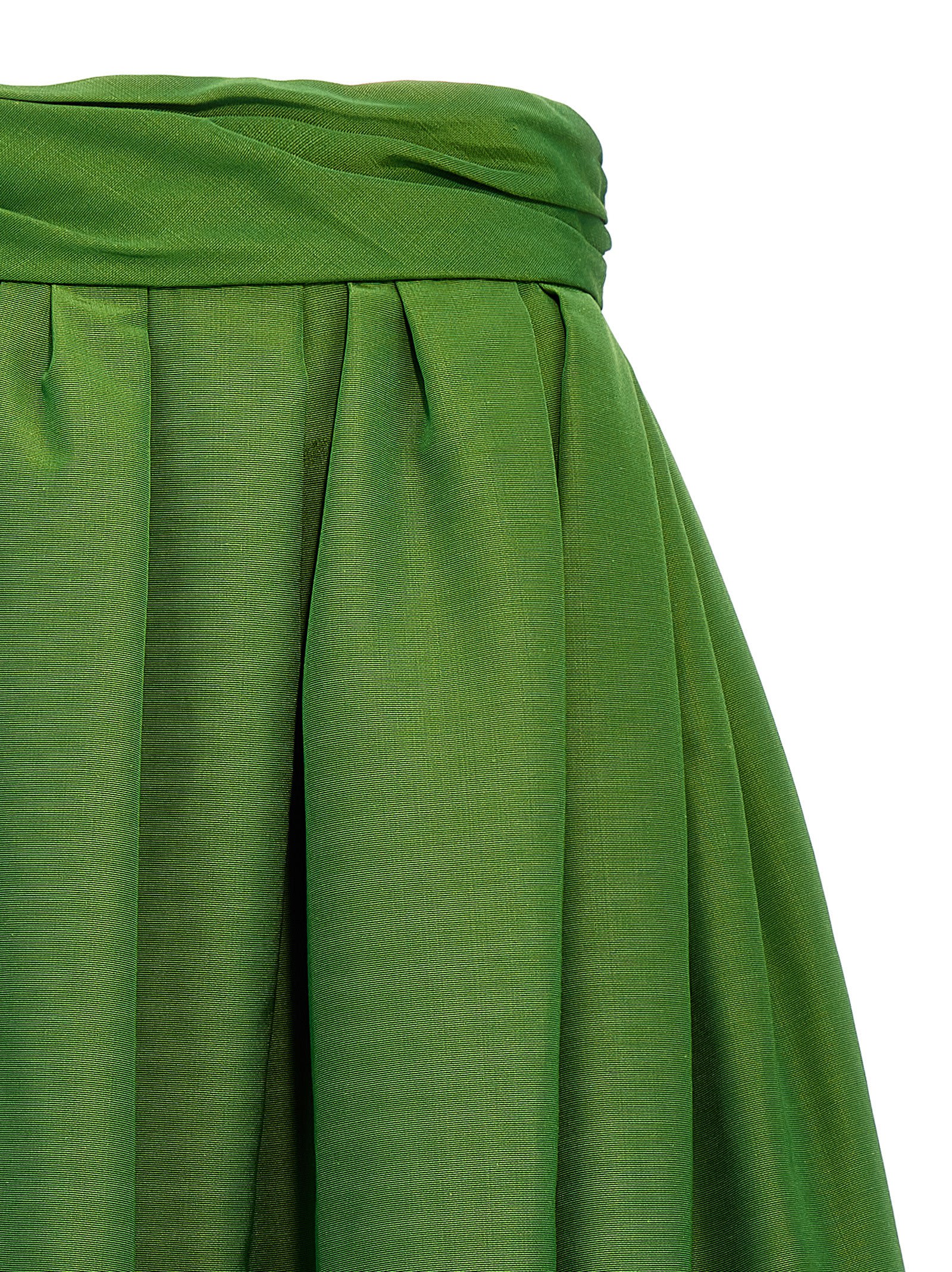 Carolina Herrera High-waisted Midi Skirt With Structured Waistband In Green