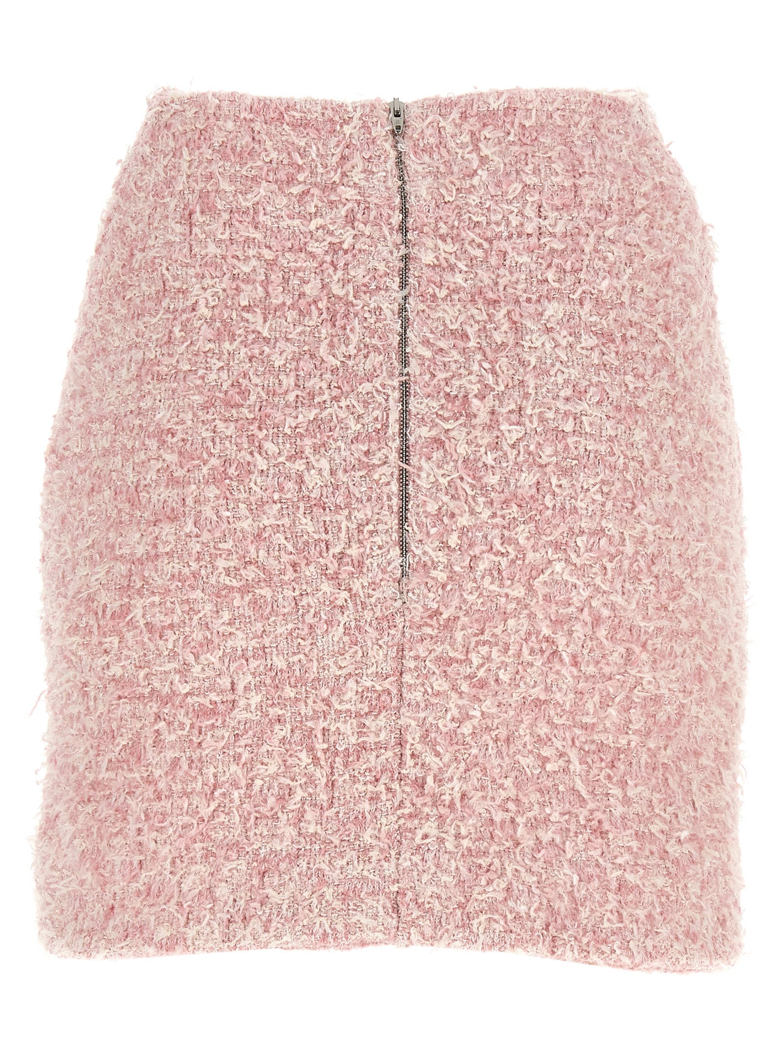 Shop Balenciaga Tweed Skirt In Pink