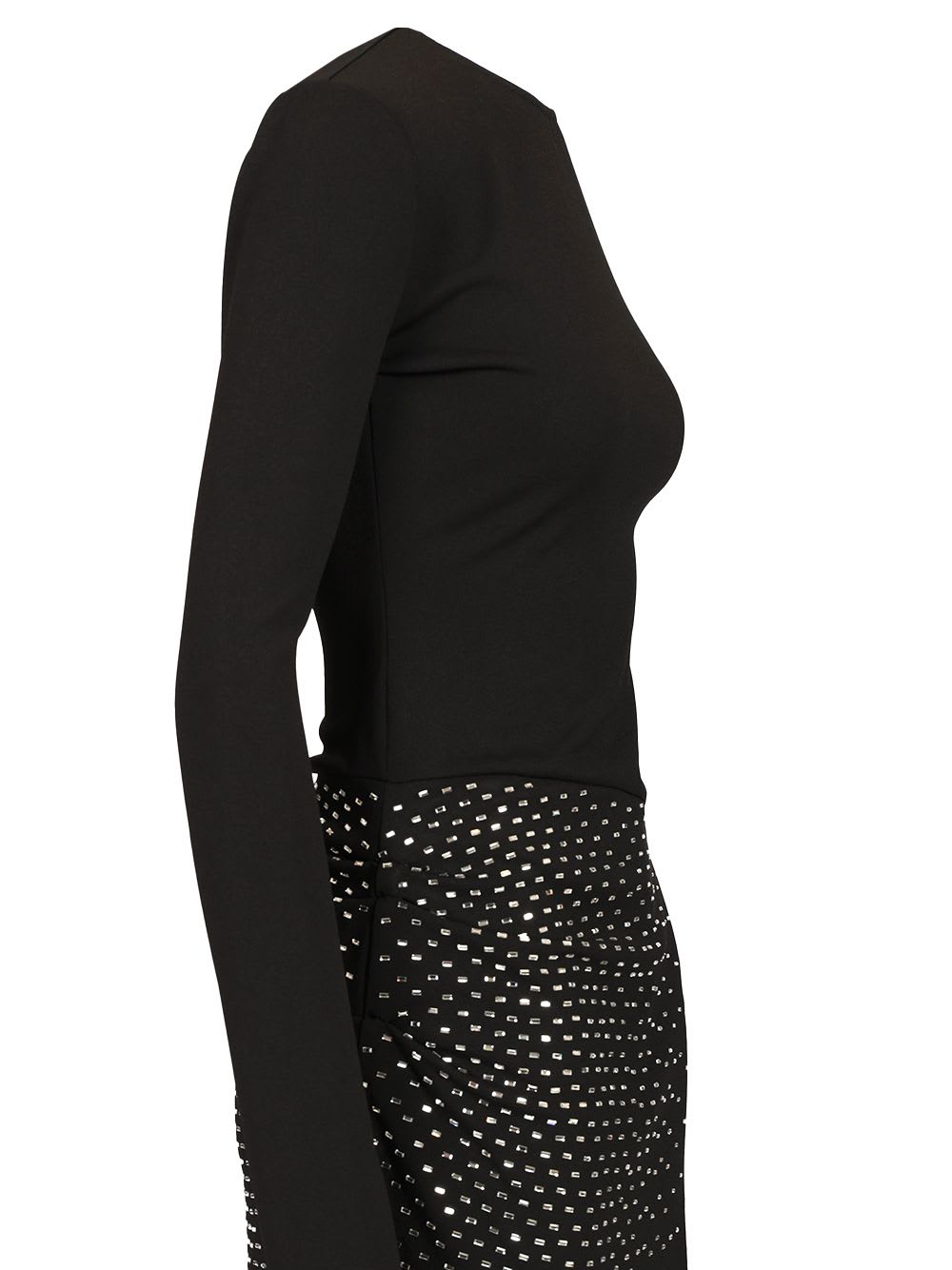 Shop Attico Short Dress With Strass In Black