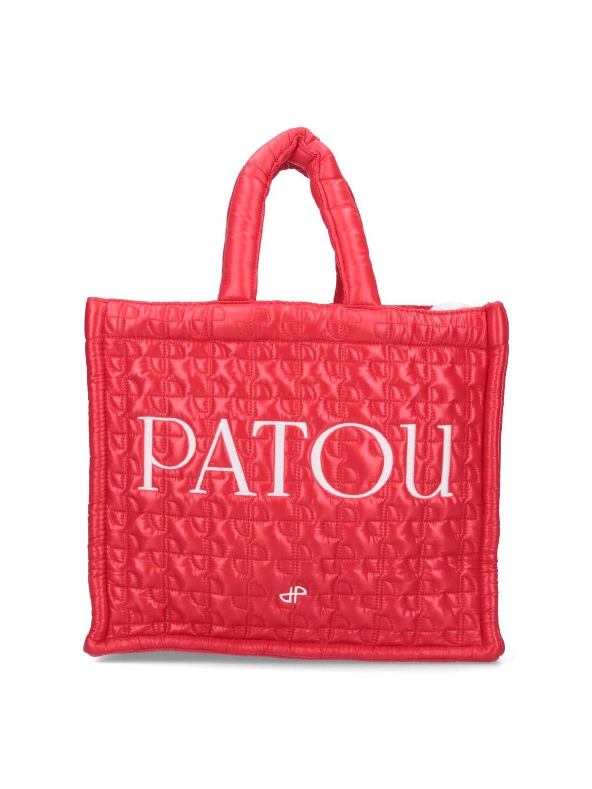 Shop Patou Small Quilted Tote Bag In Red