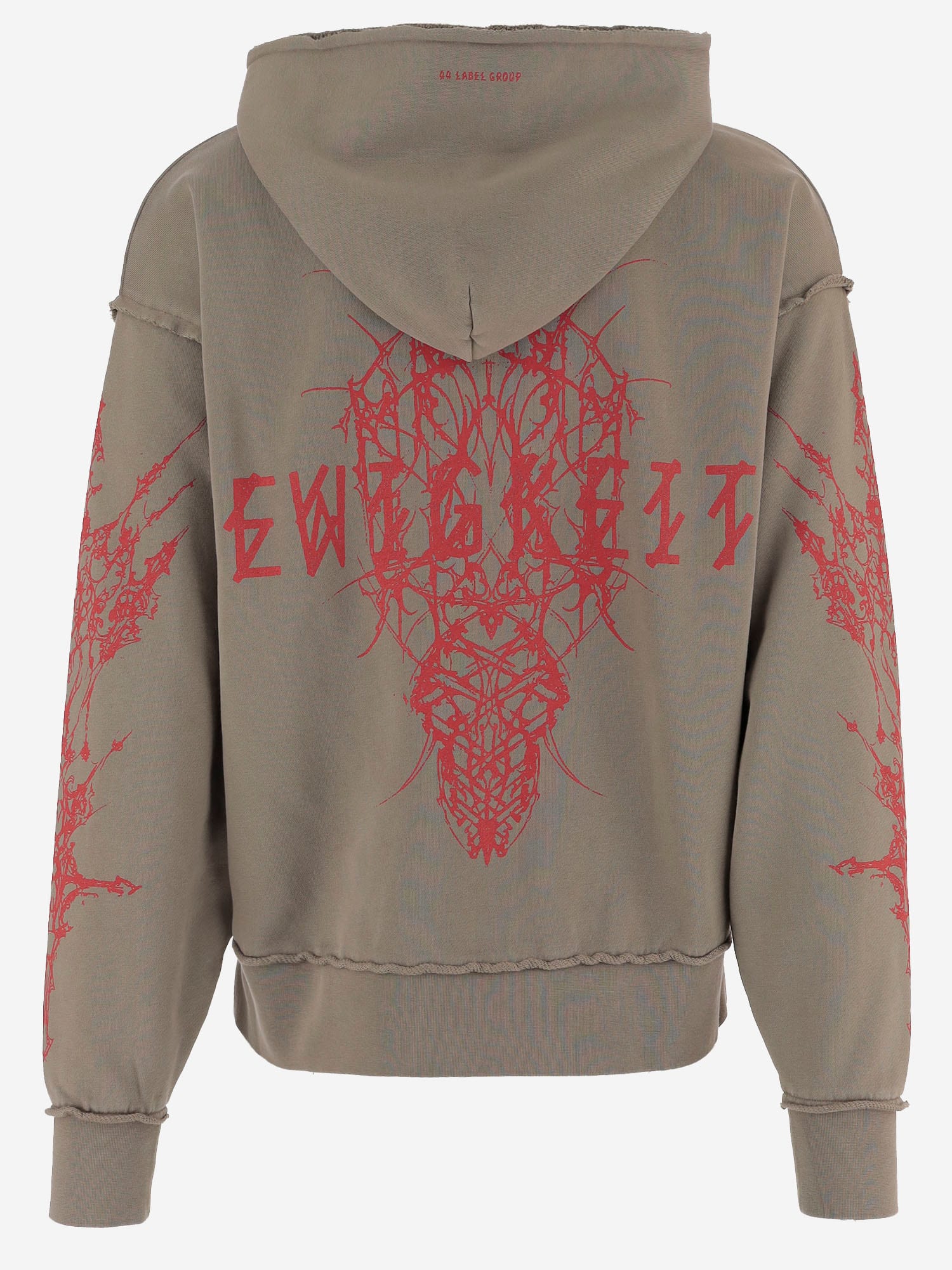 44 Label Group Reverse Eternity Cotton Sweatshirt In Burgundy