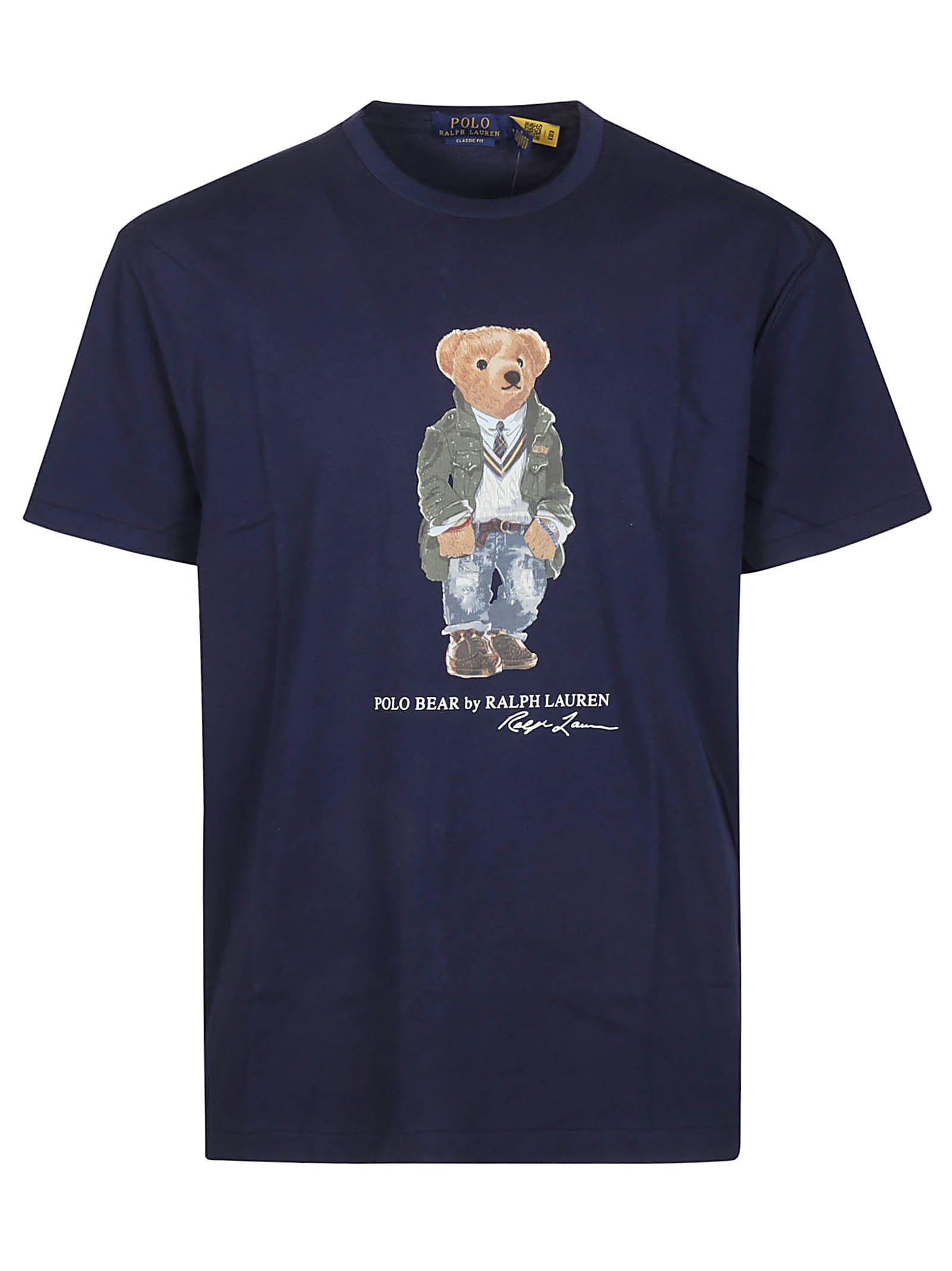 Shop Polo Ralph Lauren Print Bear T-shirt In Newport Navy