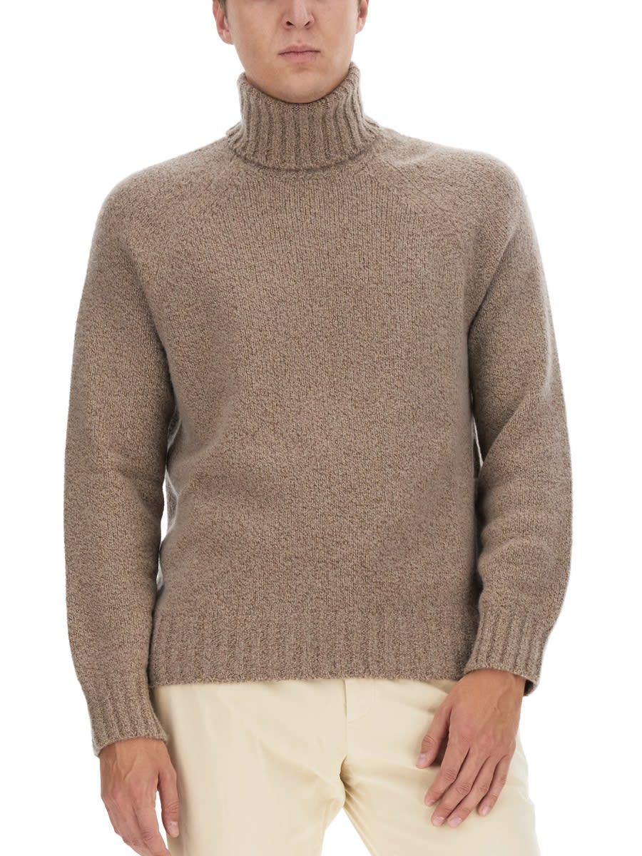 Shop Zegna Turtleneck Shirt In Beige