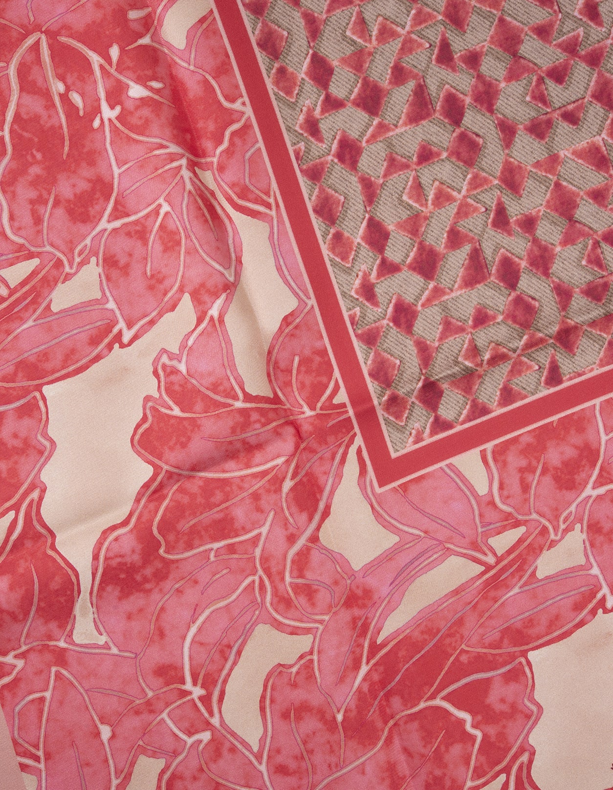 Shop Kiton Pink Printed Silk Scarf