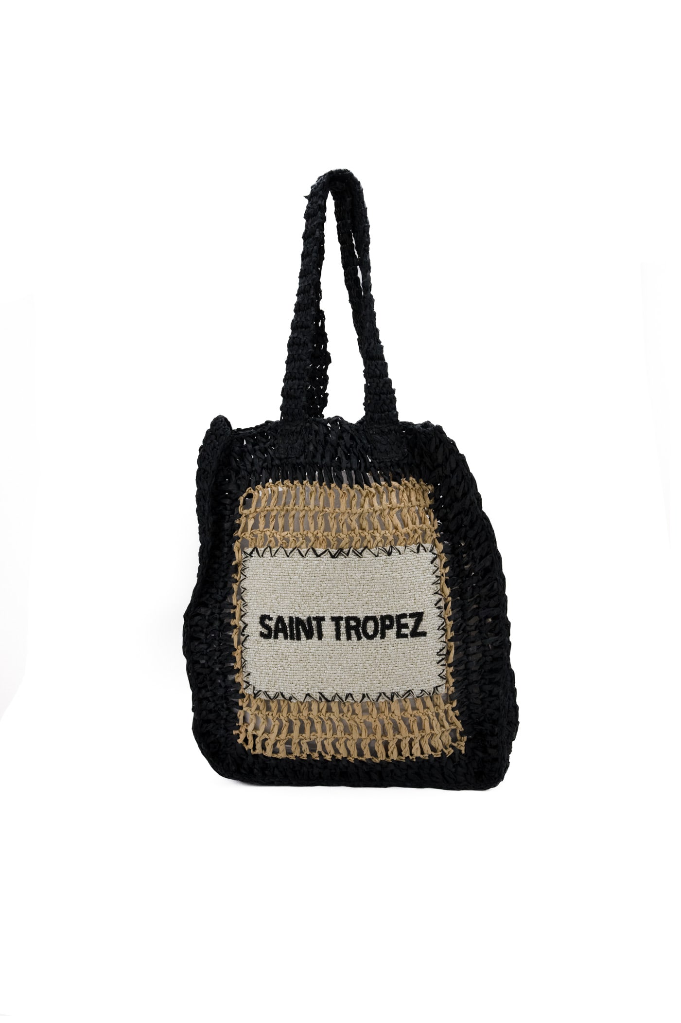 Shop De Siena Saint Tropez Black Bag In Natural Black