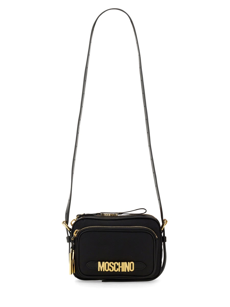 Shop Moschino Shoulder Bag With Logo In Black