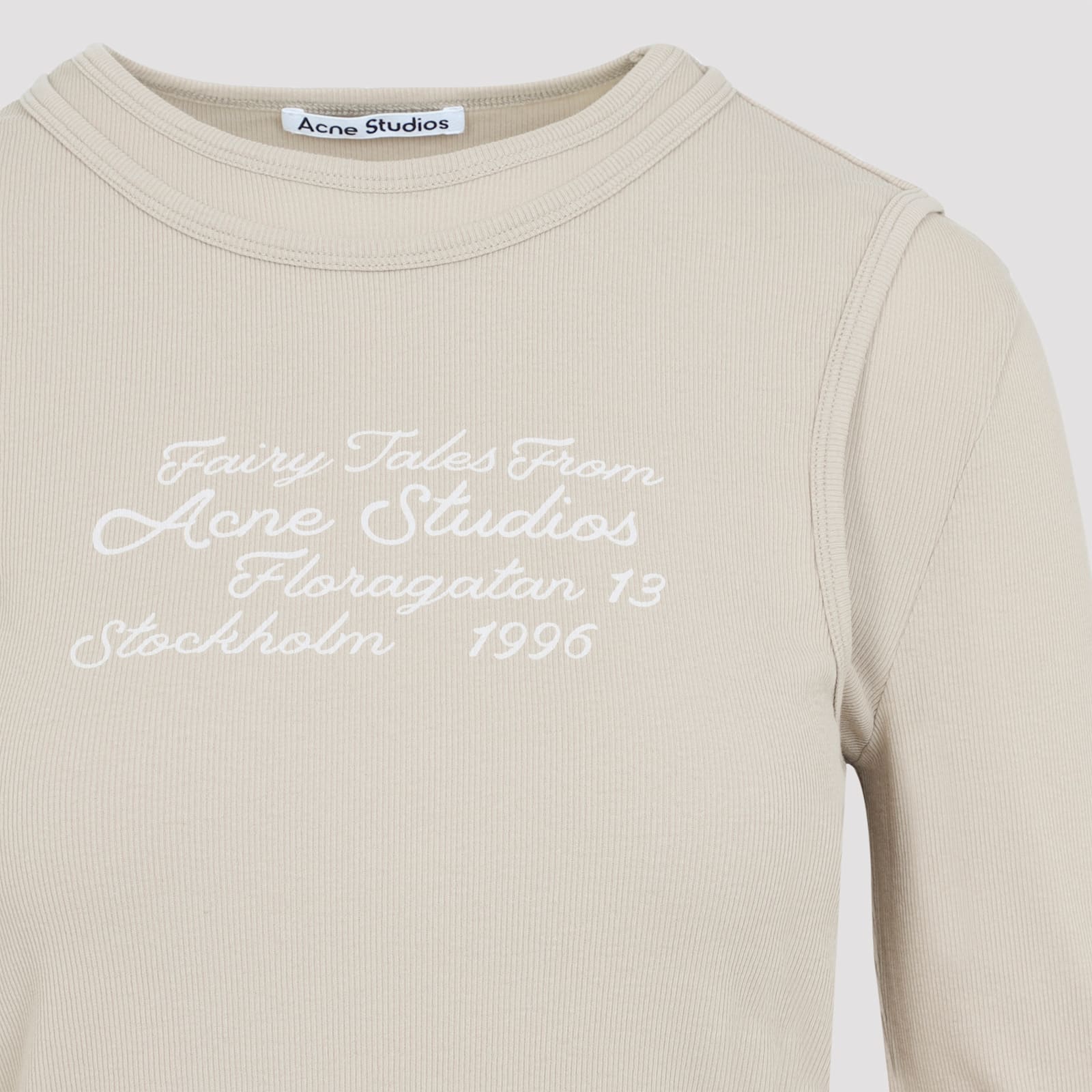 Acne Studios Embroidered Layered Long-sleeved T-shirt In Neutral