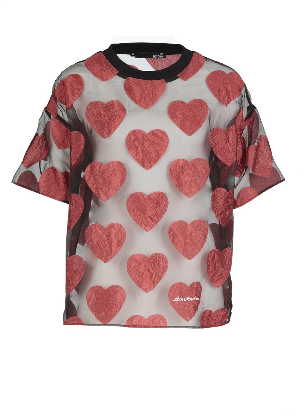 Love Moschino Transperent Blouse With Hearts
