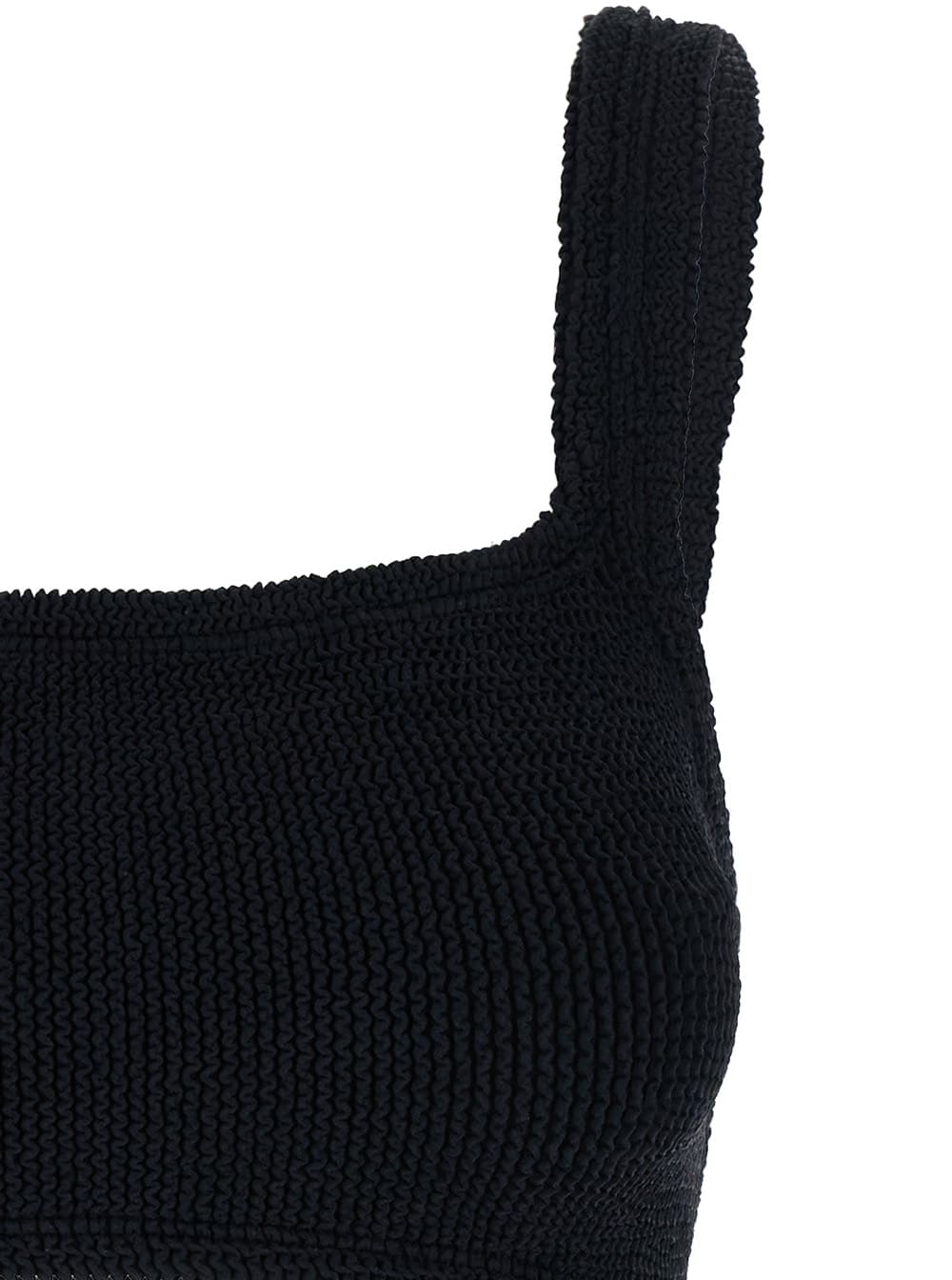 Shop Hunza G Xandra Black Bikini With Fixed Straps In Ribbed Stretch Polyamide Woman