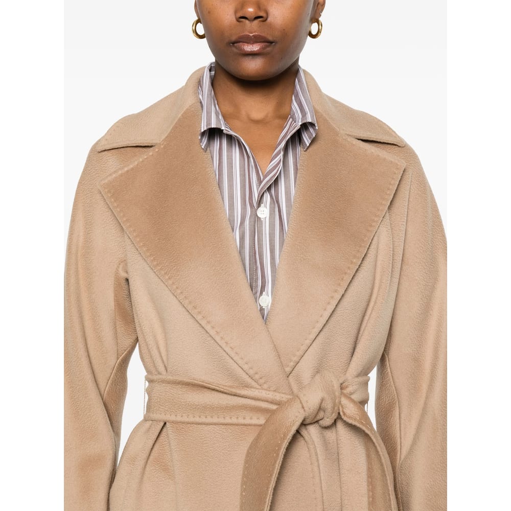 Max Mara Wool Robe Coat In Brown