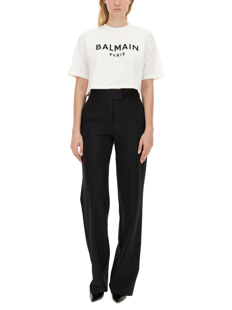 Shop Balmain T-shirt With Logo In White