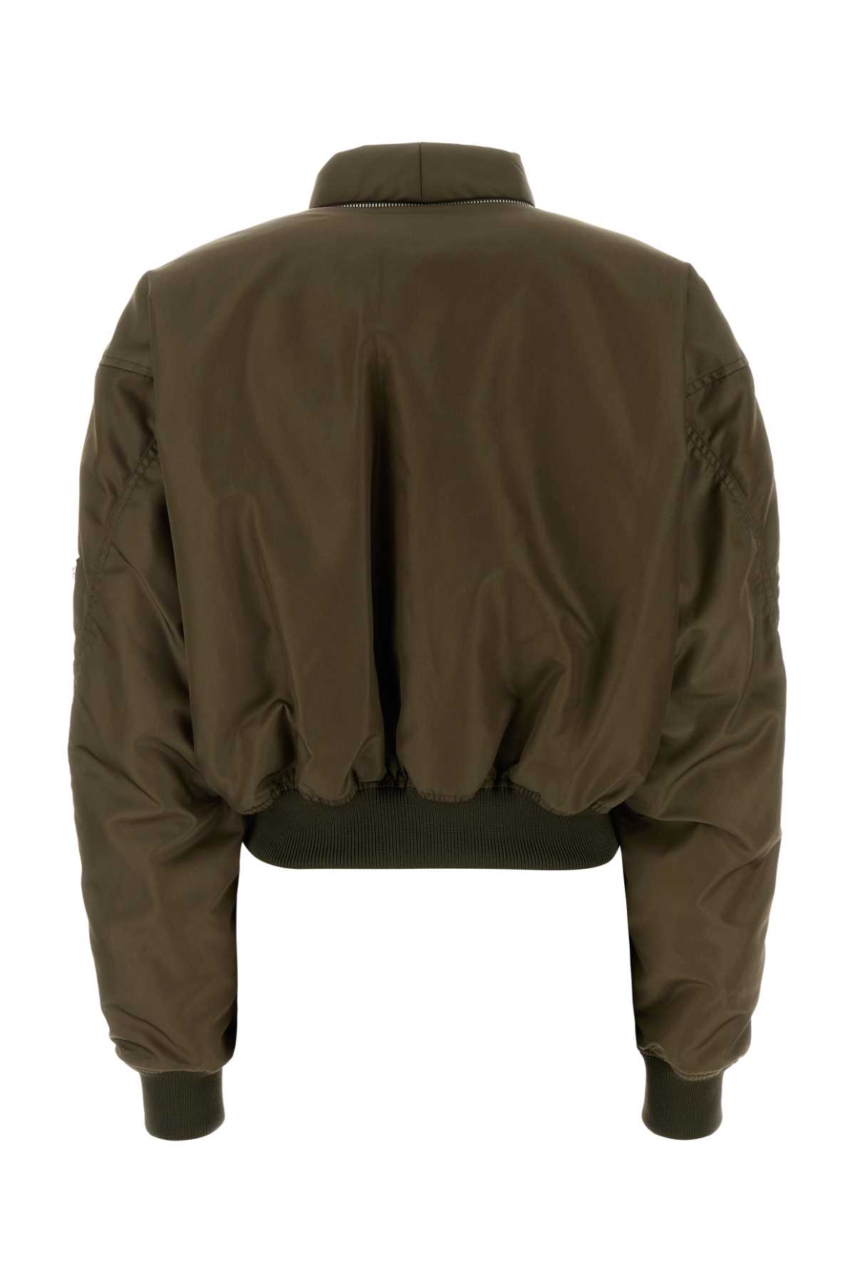Givenchy Olive Green Nylon Bomber Jacket In Green