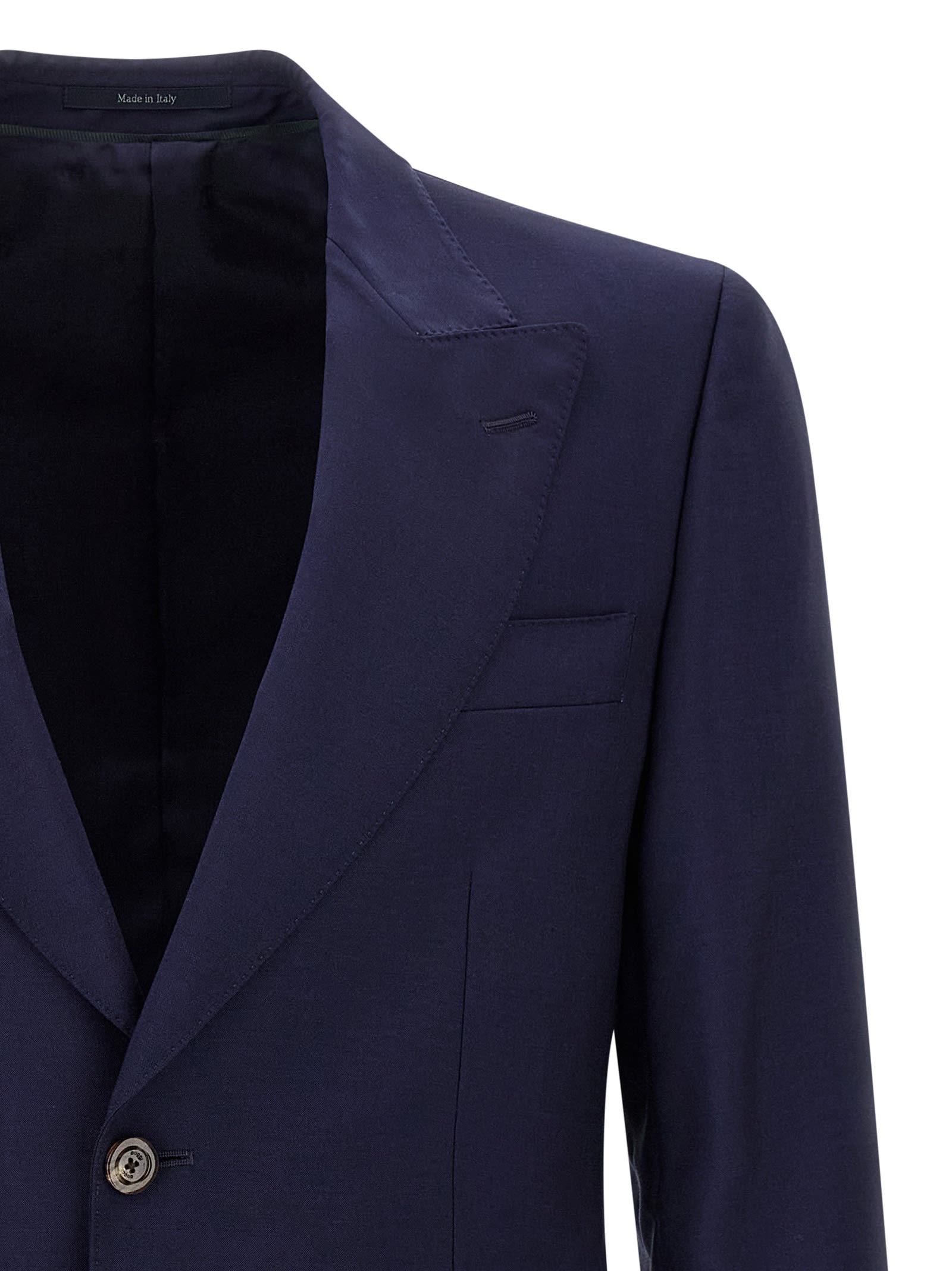 Gucci Tailored Blazer With Front Pockets And Notch Lapel In Blue
