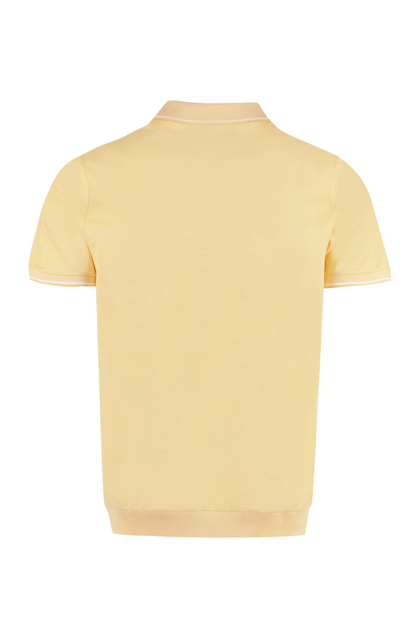 Shop Paul&amp;shark Short Sleeve Cotton Polo Shirt In Yellow
