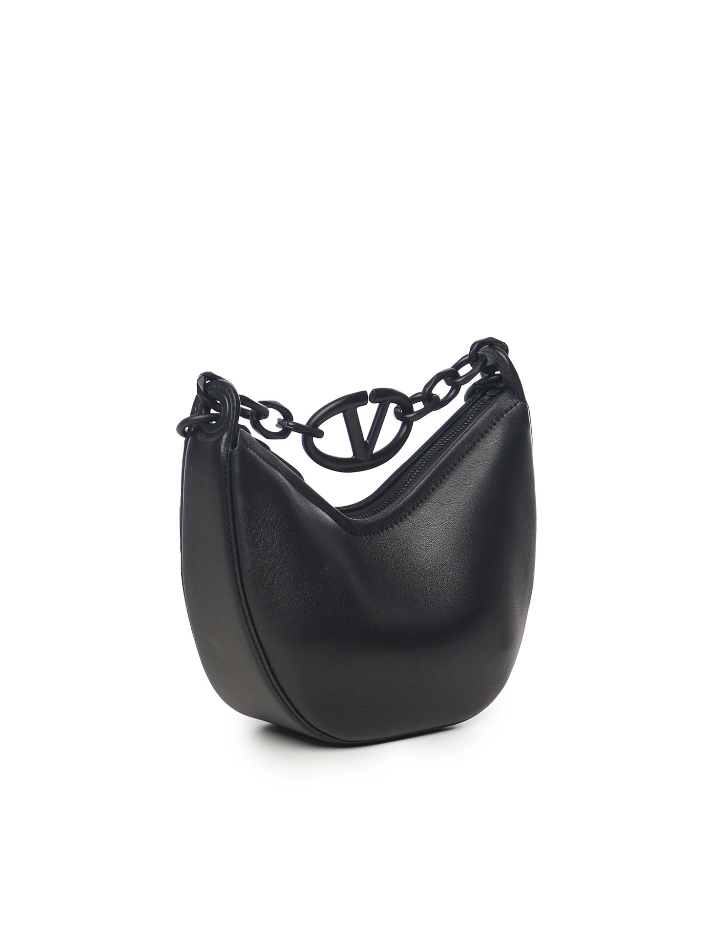 Shop Valentino Vlogo Mini Hobo Shoulder Bag In Black